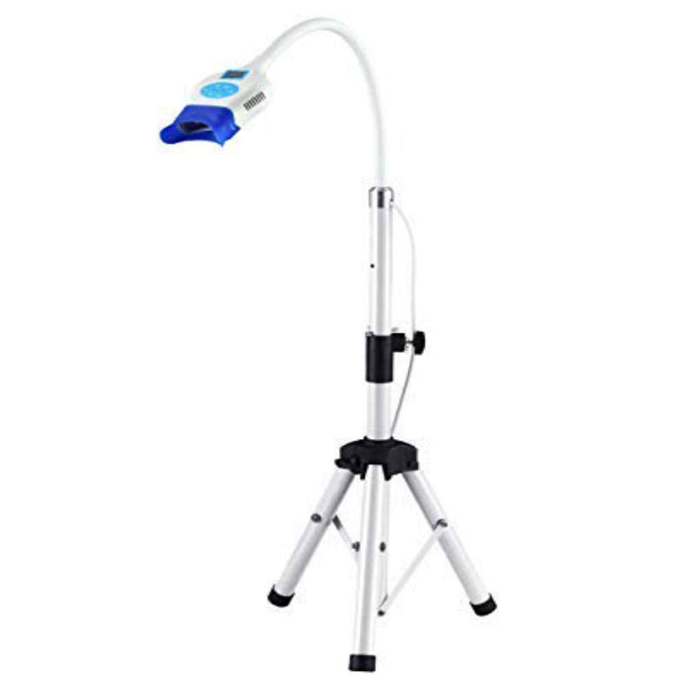 Professional Teeth Whitening Kit with Blue LED Light Accelerator & 2 Safety Goggles - Portable Floor Stand System for At-Home Dental Care - Perfect for Brightening Smiles Before Events, Photos & Special Occasions