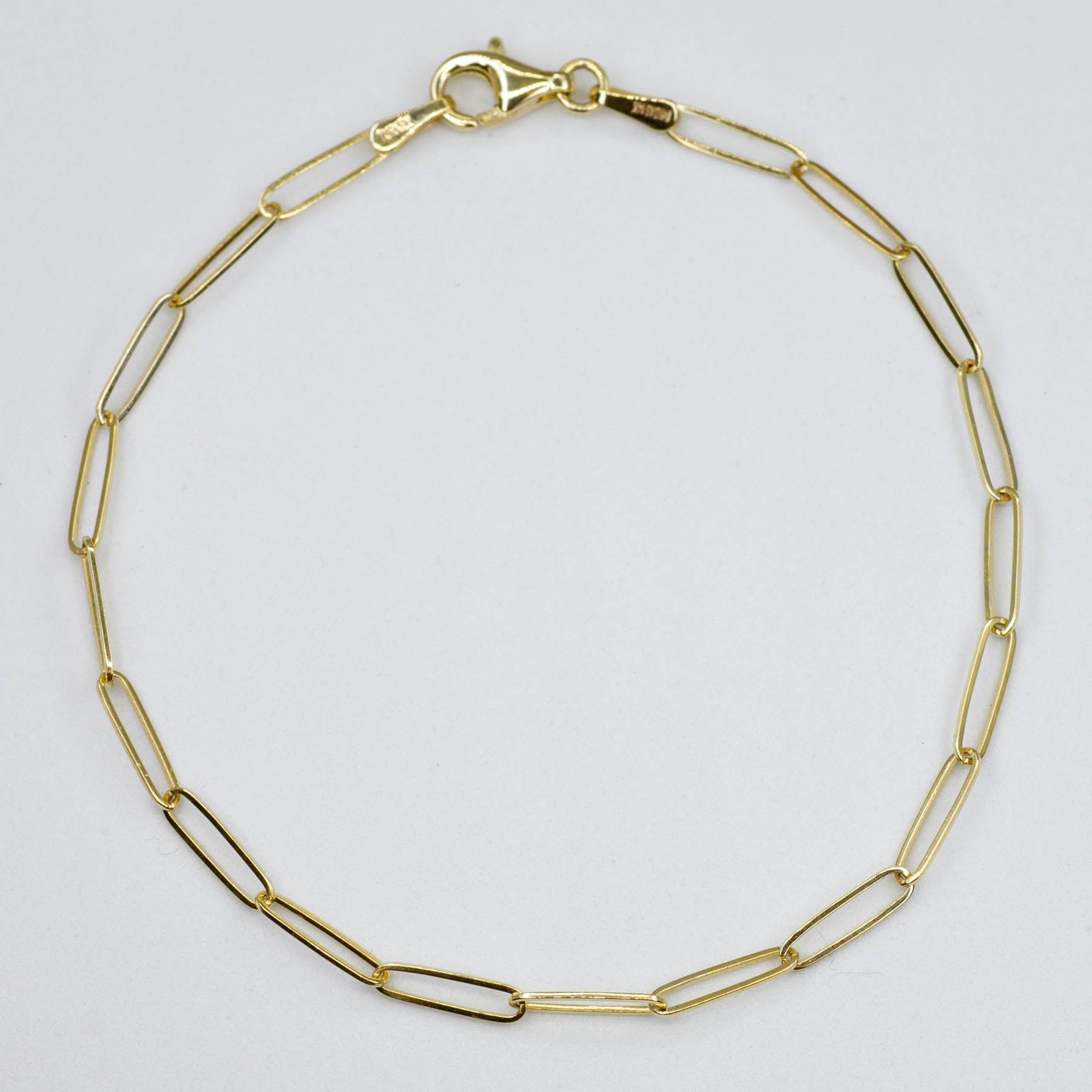 100 Ways Yellow Gold Paperclip Chain Bracelet for Women - 7 Inch Adjustable Link Bracelet | Perfect for Everyday Wear, Gifts & Layering