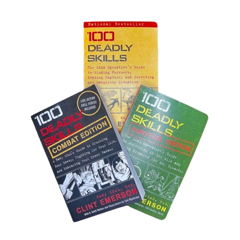 100 Deadly Skills Book Bundle - Survival & Self-Defense Guide for Outdoor Adventures, Emergency Preparedness & Home Security