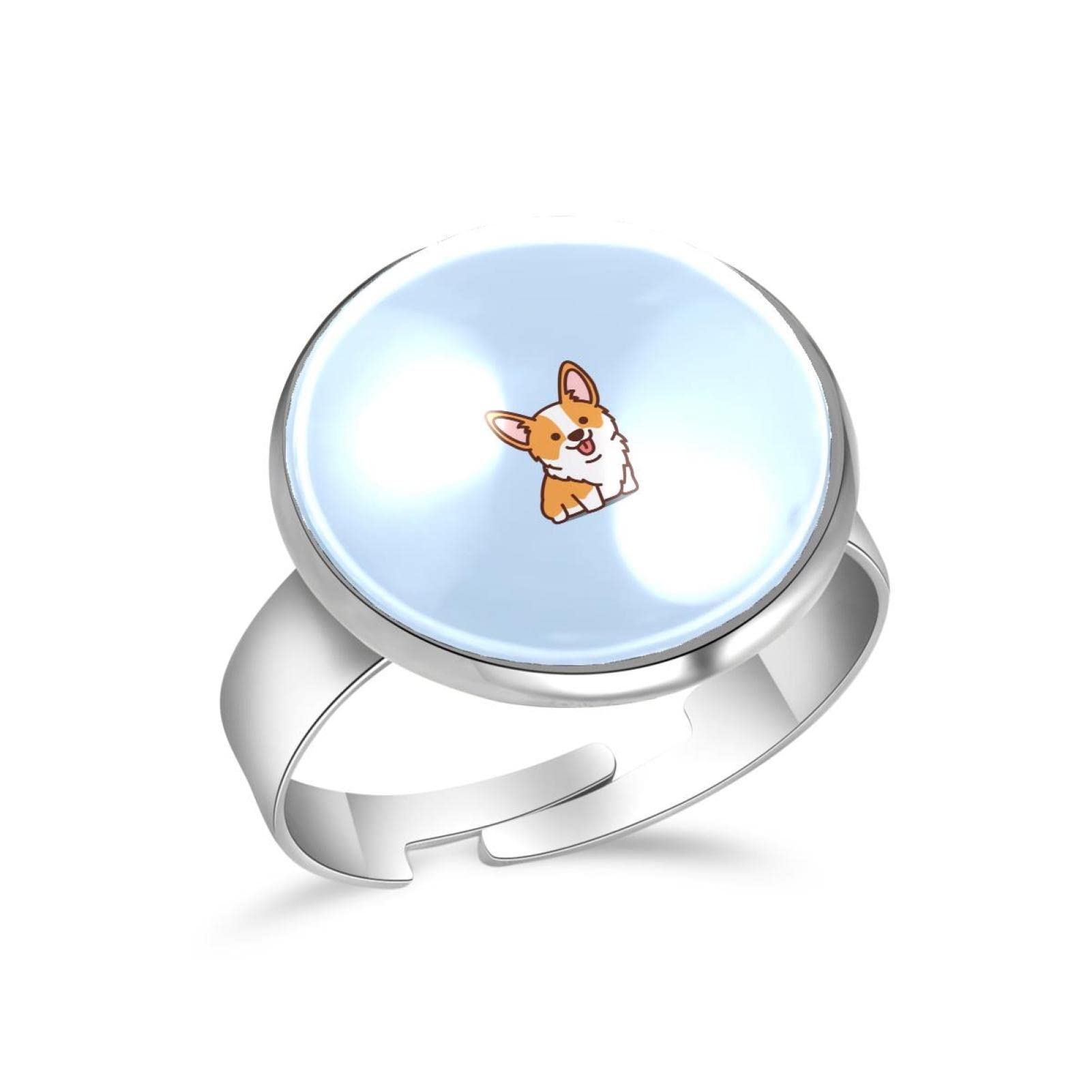 Adjustable Corgi Puppy Rings for Women - Cute Open Ring Jewelry Gifts for Anniversary, Birthday, Valentine's Day | Perfect for Everyday Wear, Date Nights & Gift Giving