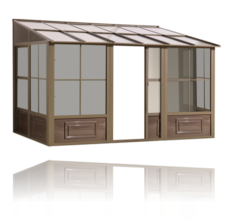 Gazebo Penguin Florence Sand Wall Mounted Solarium with Polycarbonate Roof - Perfect for Patio, Garden, and Outdoor Relaxation