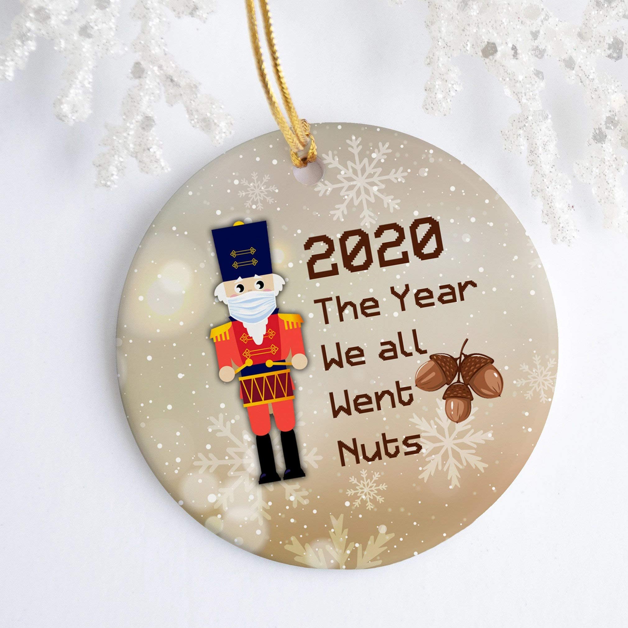 Lplpol Nutcracker Christmas 2020 Ornament - Commemorative Pandemic Year Keepsake | Holiday Tree Decor, Gift for Collectors & Christmas Enthusiasts