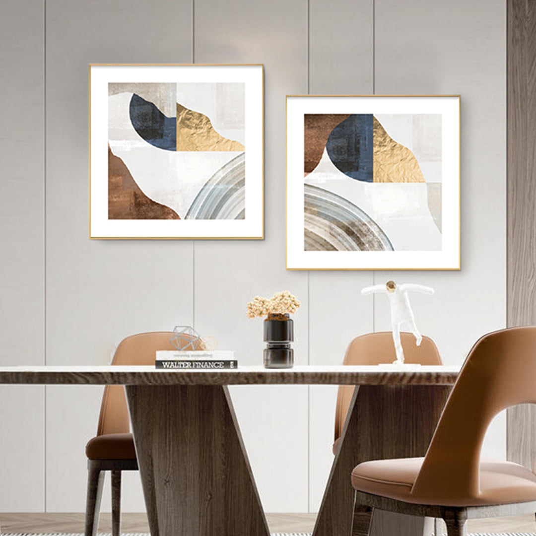 WA 03 Wall Art Set of 2 - 39x39 Inches Modern Canvas Paintings for Living Room, Bedroom & Office Decor