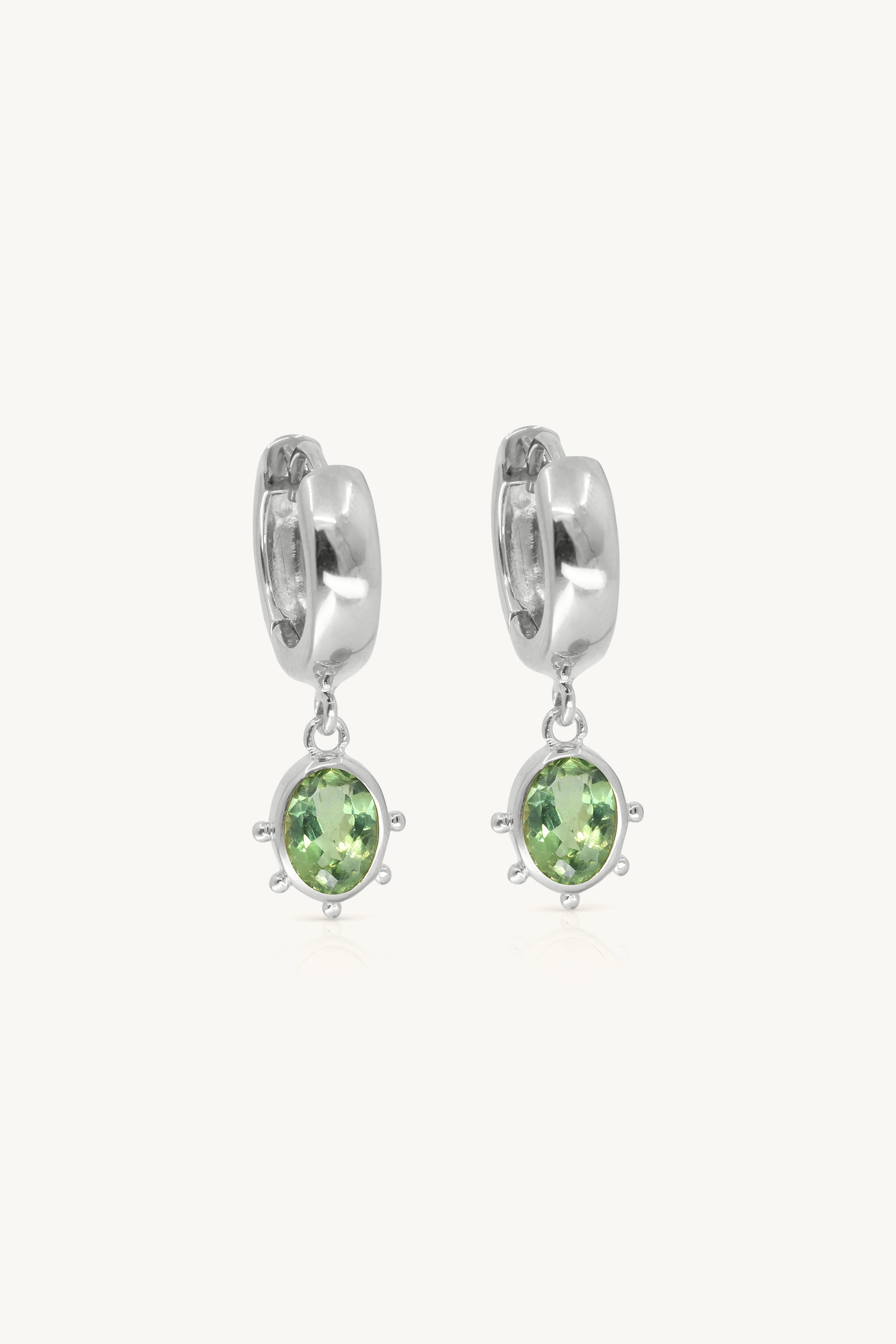 Genuine Apatite Silver Huggie Hoop Earrings for Women - Minimalist Dainty Everyday Jewelry for Casual & Formal Occasions