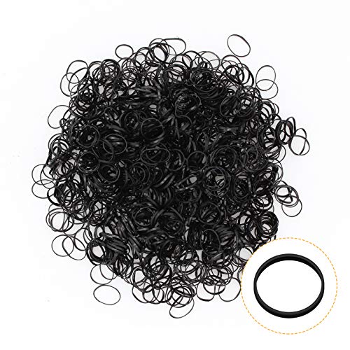 KUFUNG Elastic Hair Bands for Girls - Non-Slip Rubber Hair Ties, Soft Stretchy Hair Elastic for Kids Braids & Ponytails (Black) - Perfect for School, Sports & Daily Hairstyles