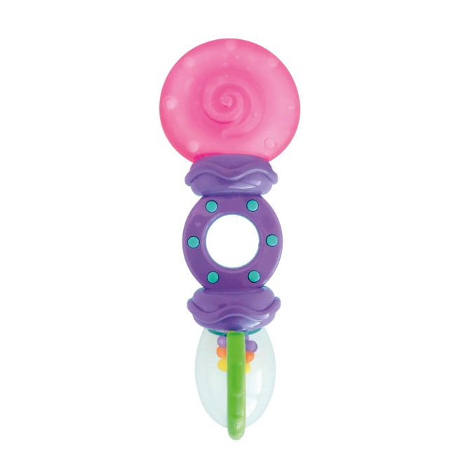 Bright Starts Baby Rattle and Teether Toy - Soft Chewable Teething Toy for Infants & Newborns - Perfect for Soothing Sore Gums & Sensory Play