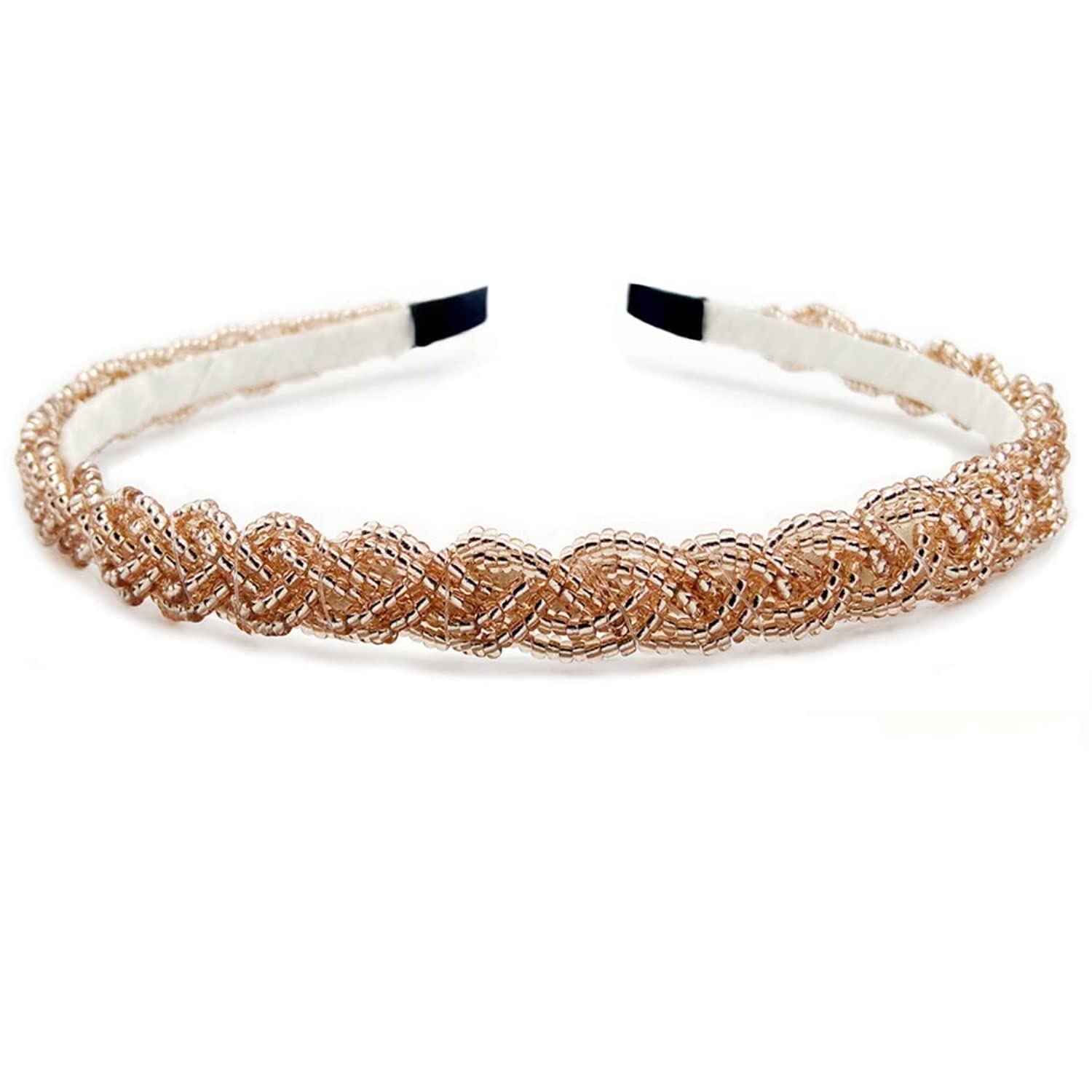 BELICIA Crystal Hair Band for Women & Girls - Pearl Headbands, Metal Hair Hoop Clips, Fashion Beaded Hair Accessories - Perfect for Weddings, Parties & Everyday Beauty