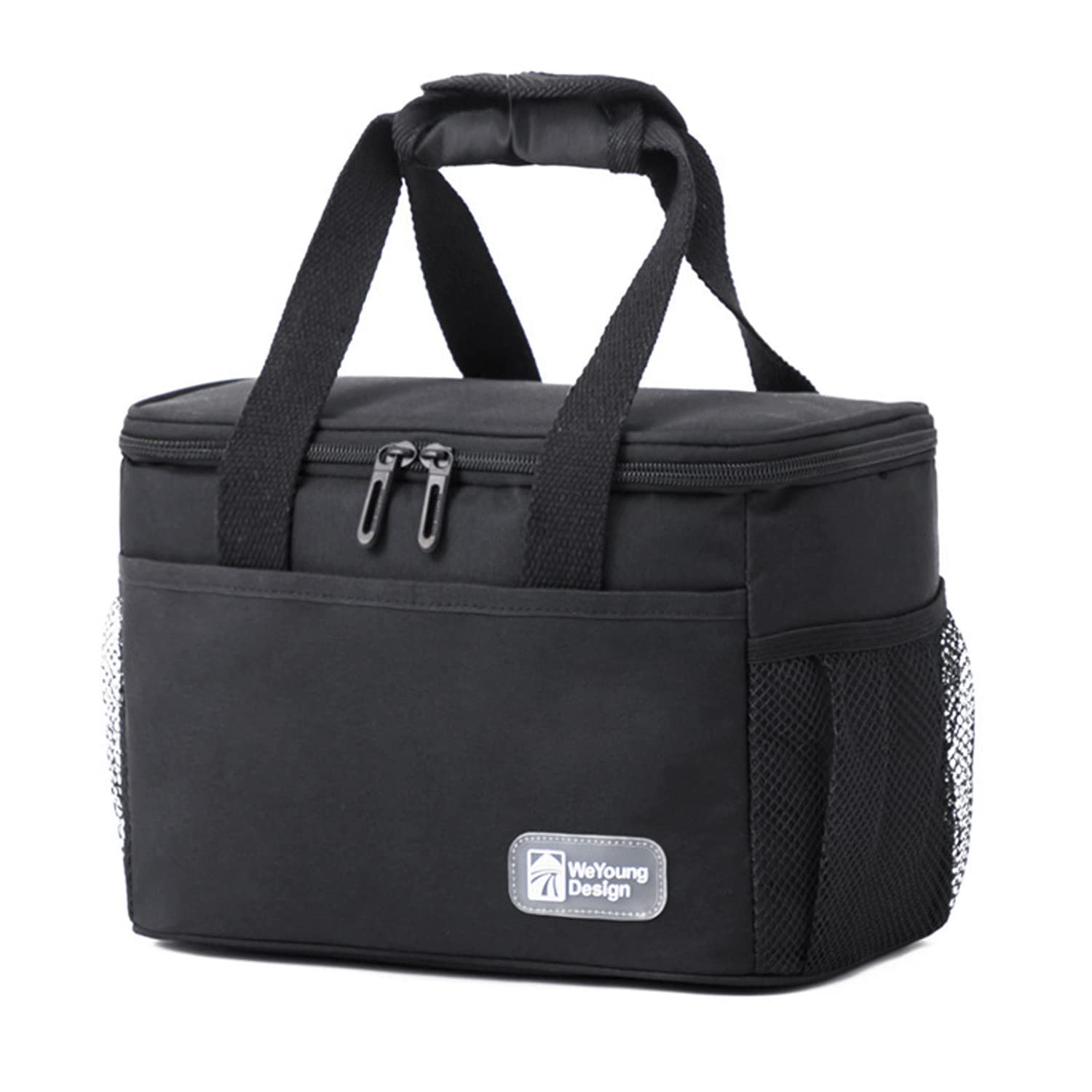 Insulated Lunch Bag for Women & Men - Reusable Leakproof Cooler Tote for Office, School, Picnic & Beach - Freezable Lunch Box with Adjustable Shoulder Strap for Adults & Kids - Perfect for Work, Travel & Outdoor Activities - Black Small