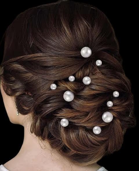 10 Pack Adjustable Pearl Hair Pins & Clips - Elegant Wedding Hairstyle Accessories for Brides, Girls & Women | Perfect for Updos, Bun Hairstyles & Special Occasions (White)