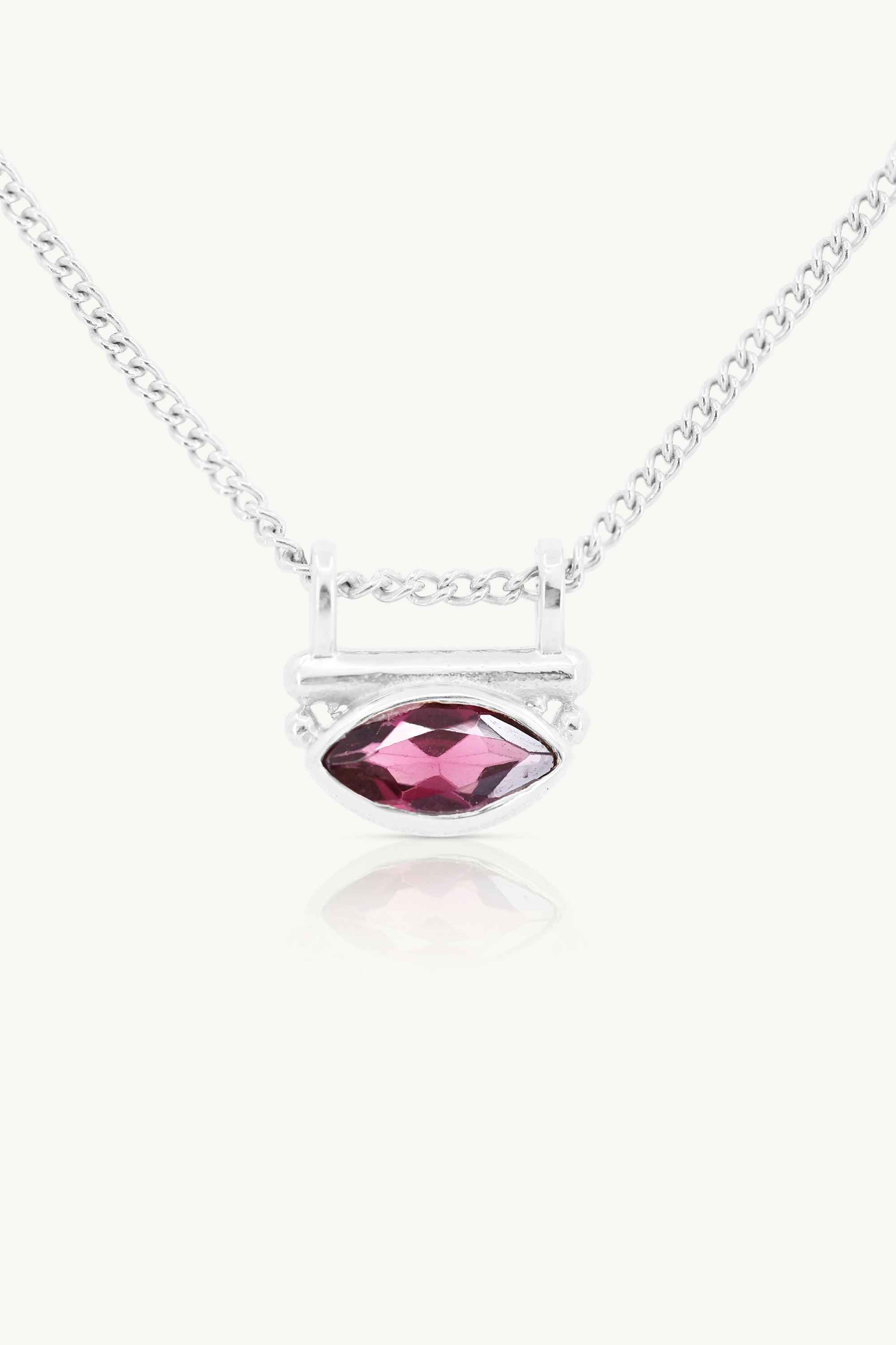 Nyra Rhodolite Silver Necklace for Women - Elegant Gemstone Jewelry Gift for Birthday, Anniversary & Special Occasions