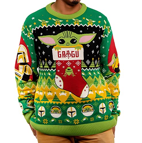 Star Wars Baby Yoda Grogu Ugly Christmas Sweater for Men & Women | The Mandalorian Gift | Holiday Party & Cosplay Outfit