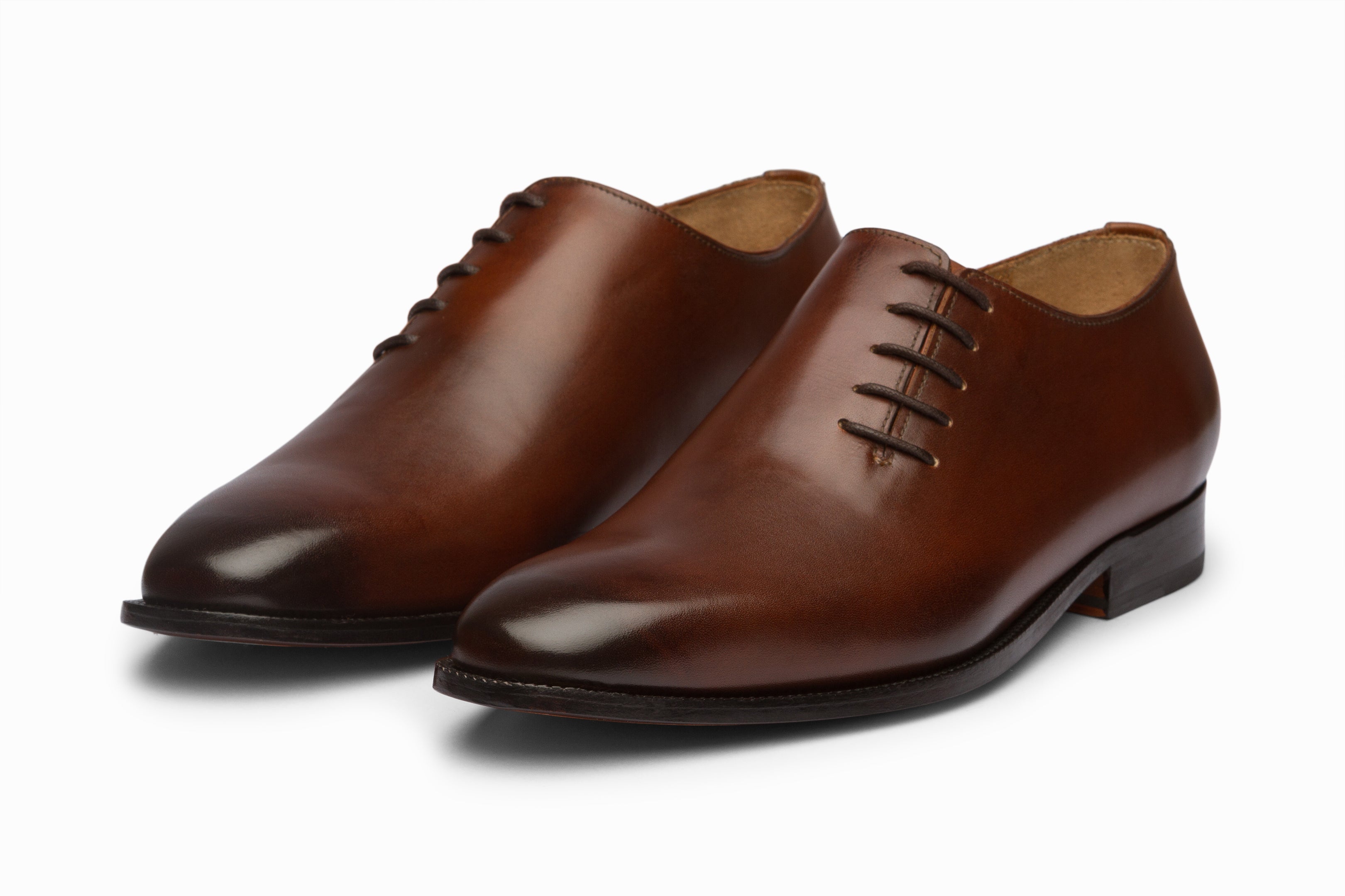 Premium Wholecut Oxford Dress Shoes for Men - Side Lacing Detail in Rich Brown Leather | Formal Business & Wedding Attire