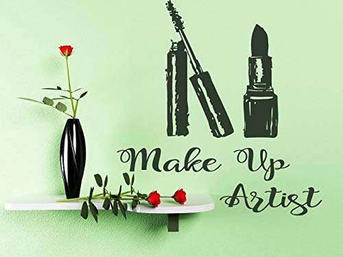 Professional Makeup Artist Wall Decals - Beauty Salon & Kids Room Decor with Mascara, Lipstick & Eyelash Designs - Removable Stickers for Home, Bedroom & Salon Wall Art Murals - Perfect for DIY Wall Decor, Beauty Studios & Girls' Room Styling