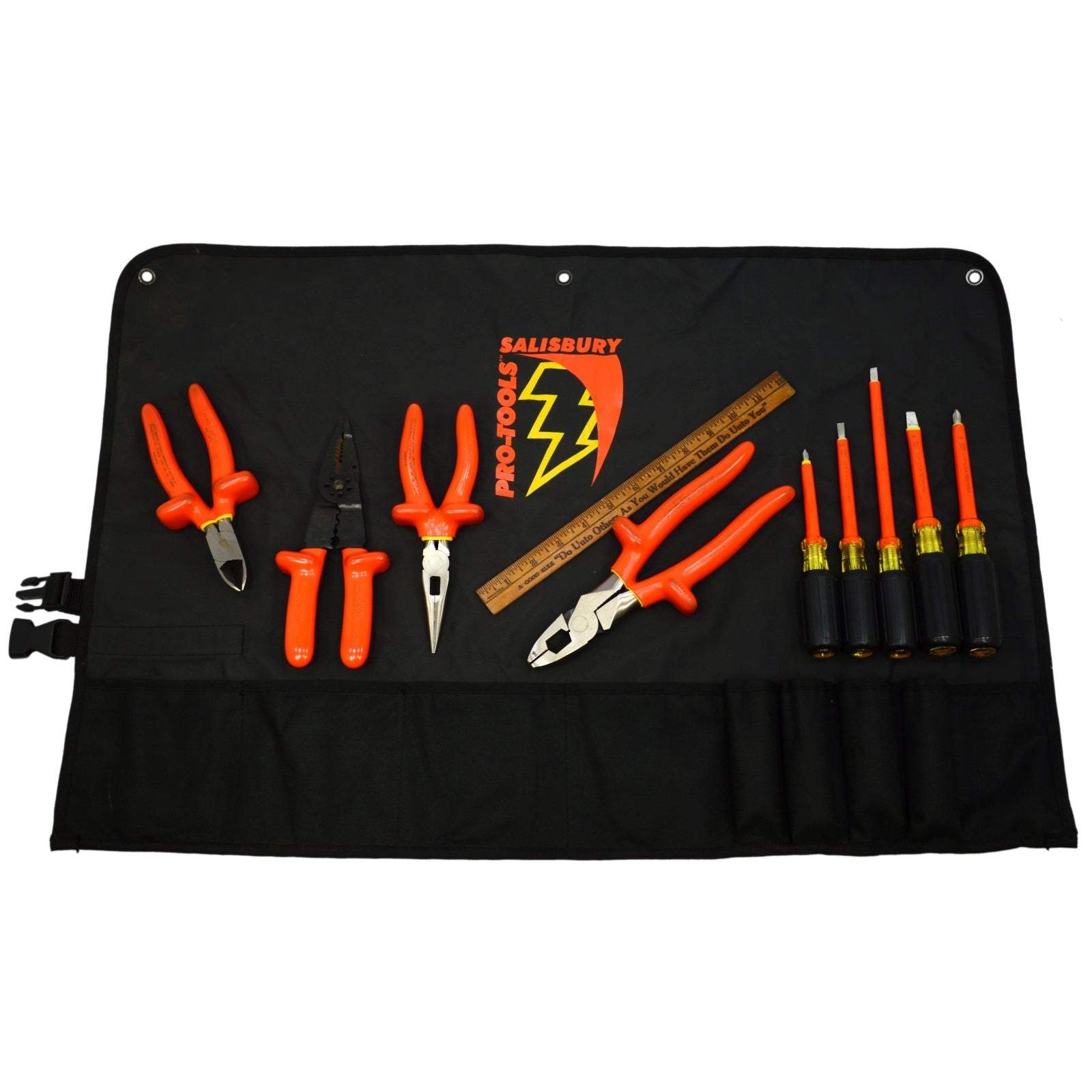 Premium SALISBURY PRO TOOLS 9-Piece Insulated Tool Set with Roll Pouch - TK9 Model for Electricians & DIY Projects - Perfect for Home Repairs & Professional Electrical Work