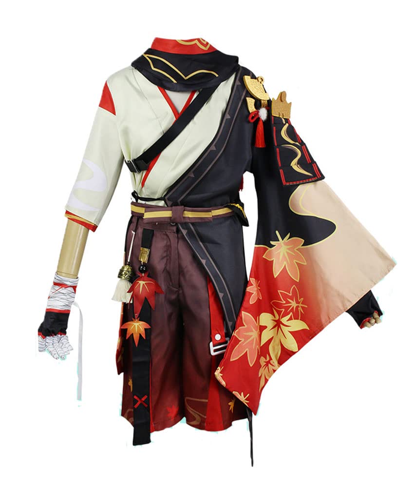 Genshin Impact Kaedehara Kazuha Cosplay Costume Set - Unisex Adult Top, Shorts & Cape for Halloween, Anime Conventions & Themed Parties