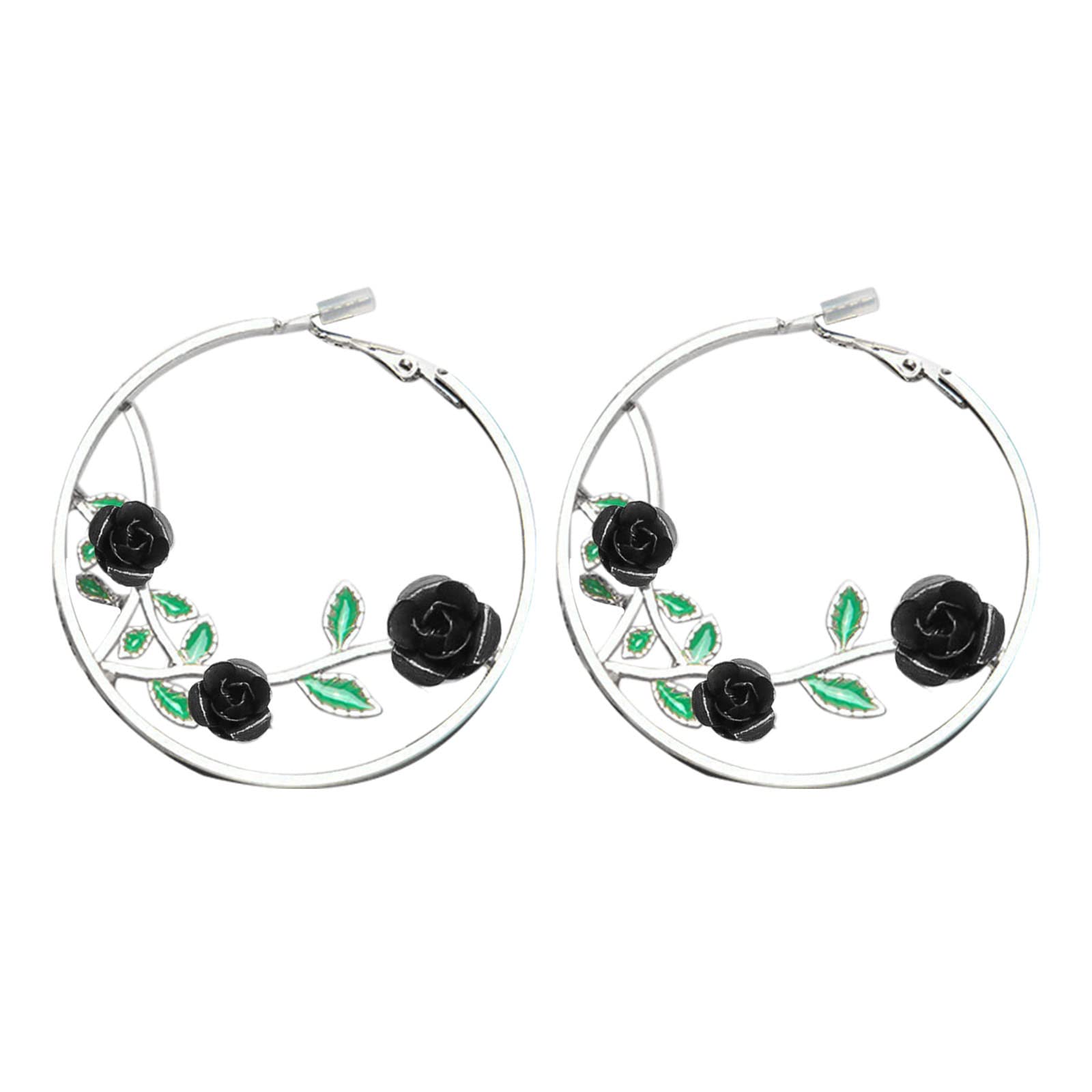 Stylish Large Rose-Shaped Statement Earrings for Women - Trendy Exaggerated Round Multi-Color Fashion Jewelry - Perfect for Parties, Weddings & Everyday Wear