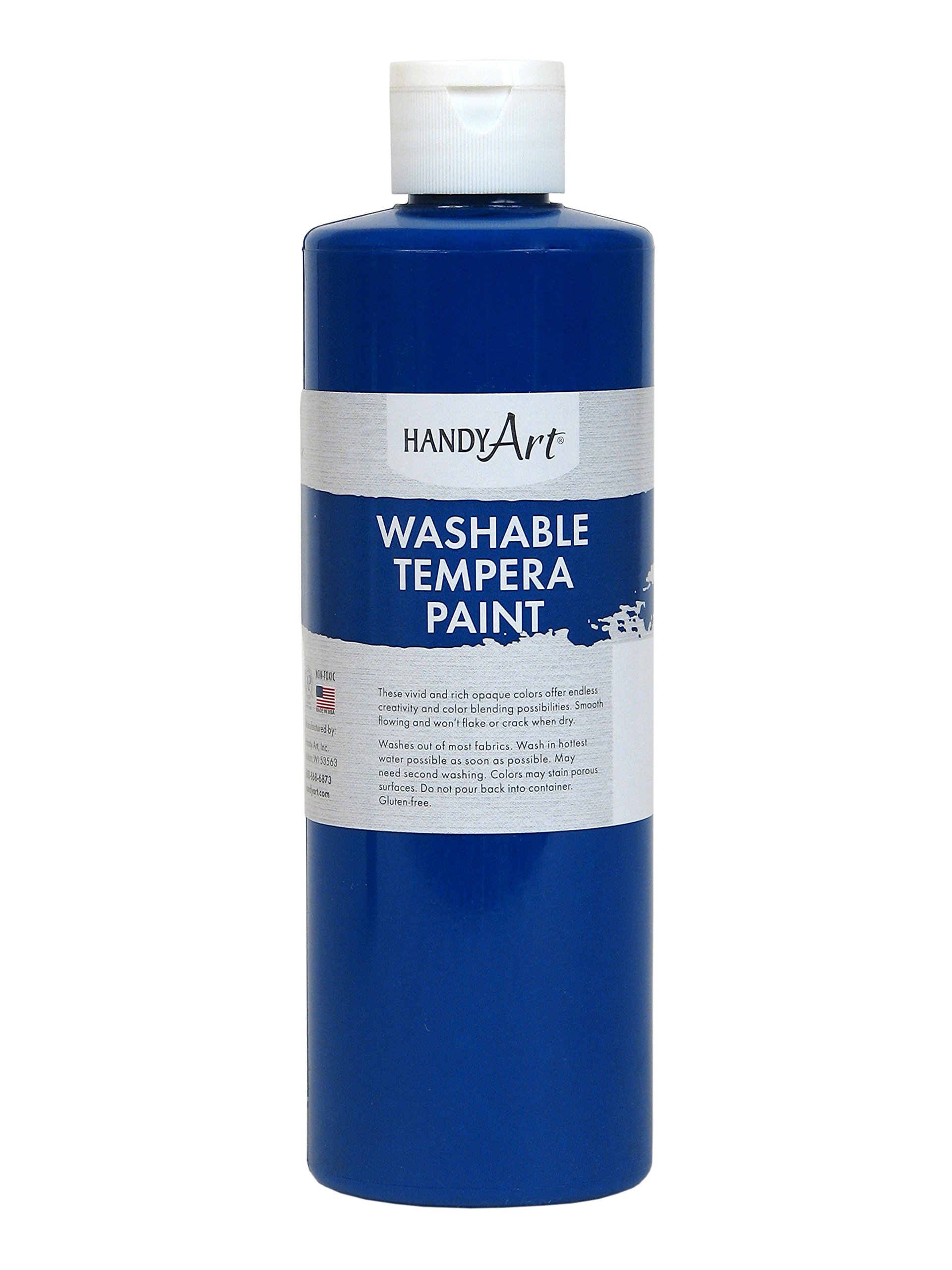 Handy Art Washable Paint 16 oz - Non-Toxic Blue Kids Paint for Arts & Crafts - Perfect for Classroom, Home & DIY Projects