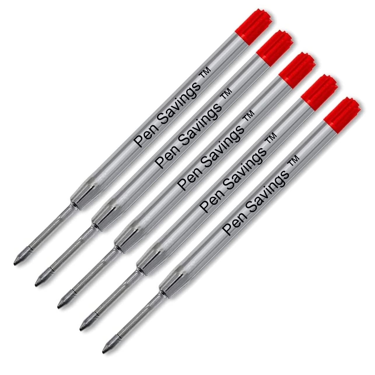 5 Pack Parker Ballpoint Pen Refills - Medium Point Red Ink, Bulk Packed for Smooth Writing | Perfect for Office, School & Everyday Use