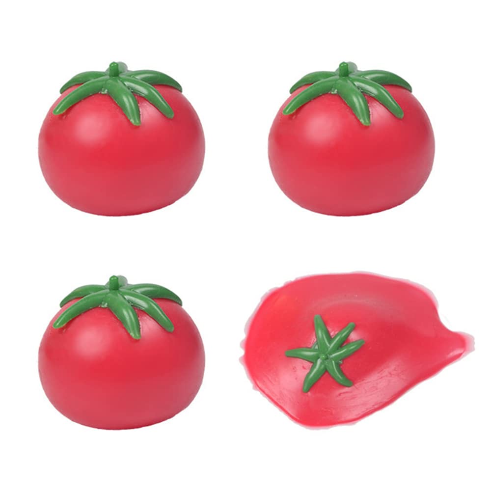 Wusteg 3 Pack Tomato Splat Ball Squishy Toys - Stress Relief & Anxiety Reducer for Adults and Kids - Sensory Fidget Toys for Autism & ADHD - Fun Water Ball Stress Balls for Office, Classroom and Home Use