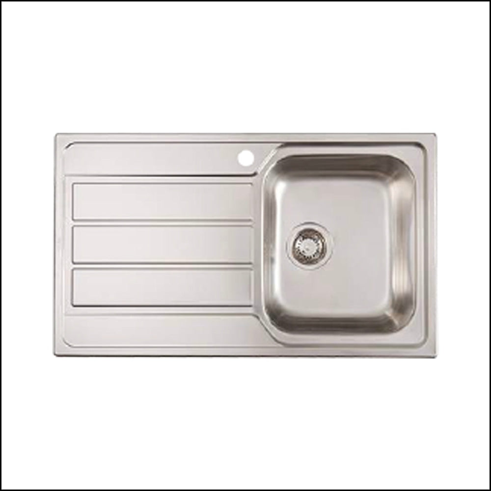 Euro Appliances MS101S Right Hand Single Bowl Kitchen Sink with Drainer - Perfect for Small Kitchens, Apartments & RV Remodels