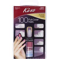 KISS Full Cover Press On Nails Kit - Medium Length, Active Oval Shape - 16 Piece Set for Easy At-Home Manicures | Perfect for Parties, Weddings & Everyday Wear