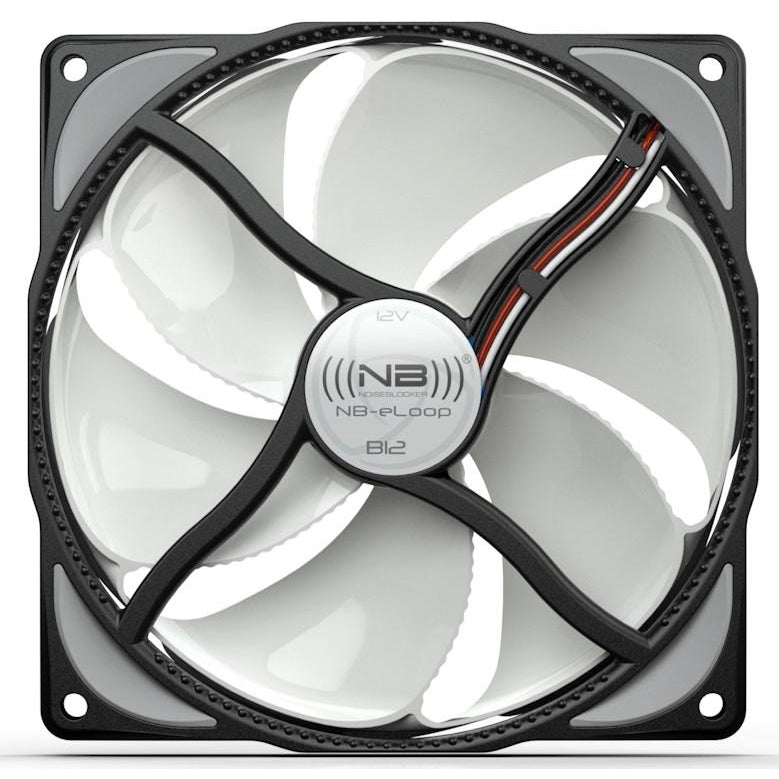 B12-2 Black Noise Blocker 120x120x25mm Bionic Loop Medium Speed PC Cooling Fan - Perfect for Gaming Rigs, Workstations & Silent Computer Builds