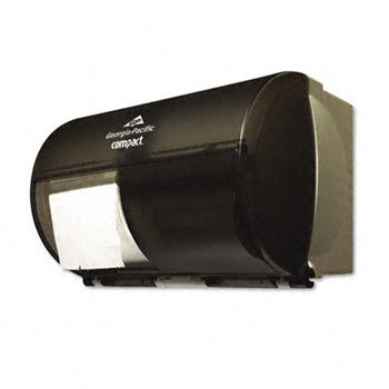 Georgia Pacific Compact Coreless Side-by-Side Double Roll Toilet Tissue Dispenser - White (Pack of 4) | Space-Saving Bathroom Organizer for Home, Office & Commercial Use
