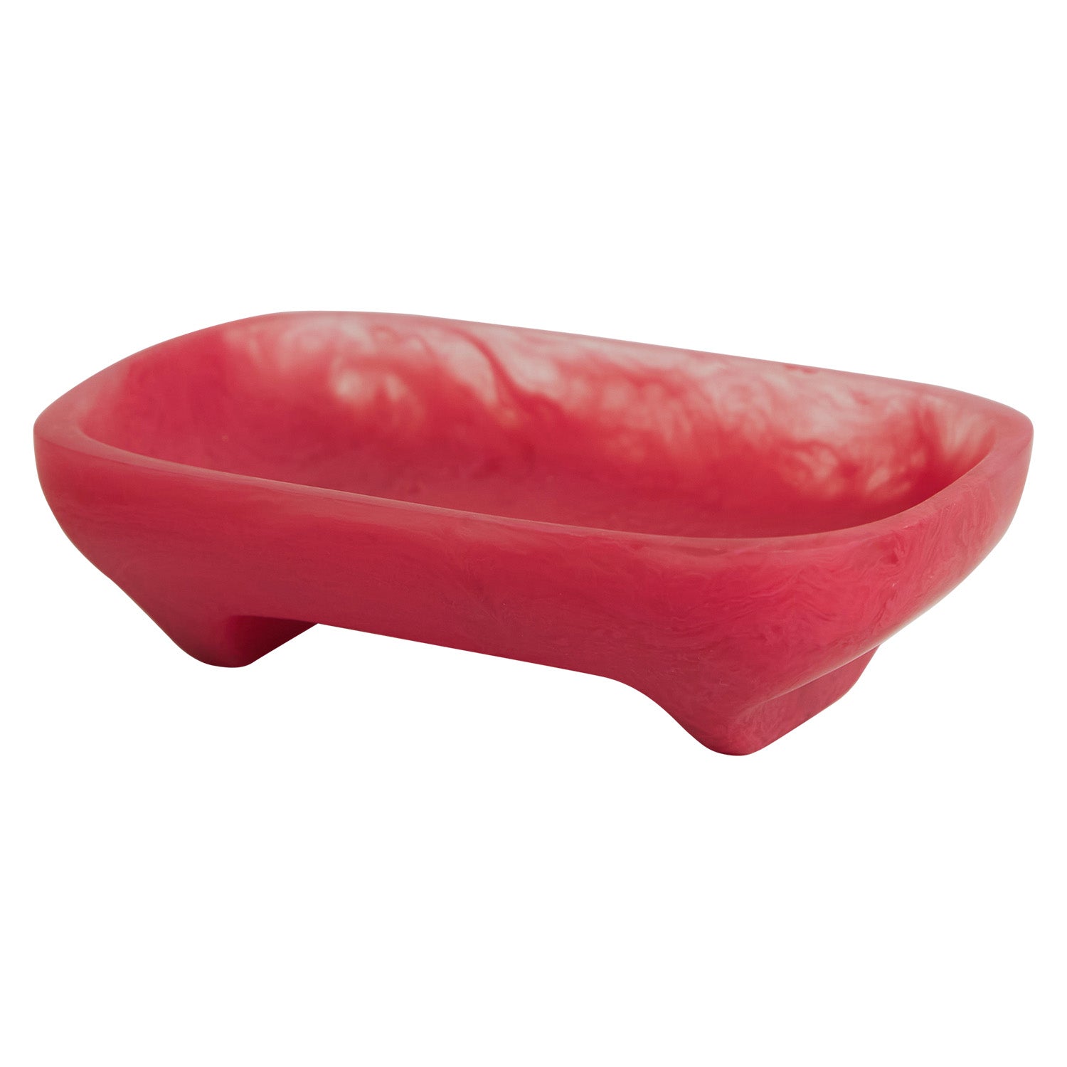 Daja Soap Dish with Drainage - Rustproof Stainless Steel Bathroom Organizer for Sink, Shower, and Countertop - Raspberry Red (Perfect for Home, Hotel, and Spa Use)