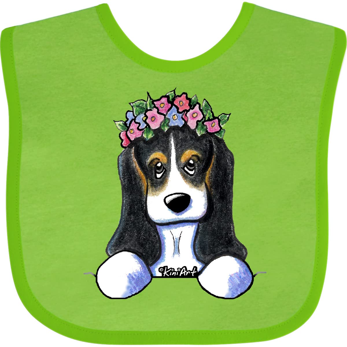 Inktastic Basset Beauty Baby Bib - Adorable Hound Dog Design for Infants - Perfect for Feeding, Messy Play & Photo Shoots