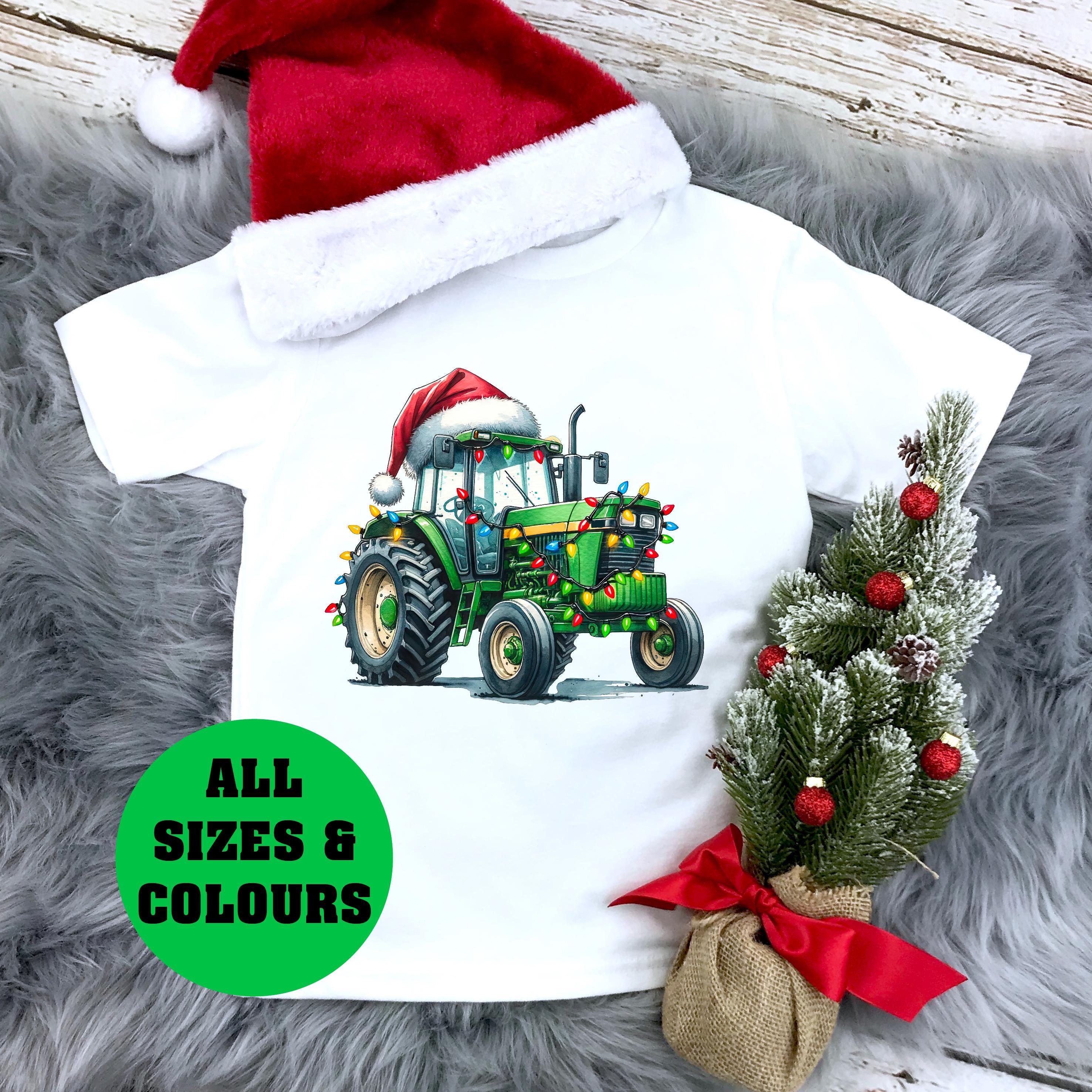 Christmas Tractor T-Shirt - Festive Holiday Graphic Tee for Men & Women | Multiple Colors Available | Perfect for Xmas Parties & Farm Lover Gifts