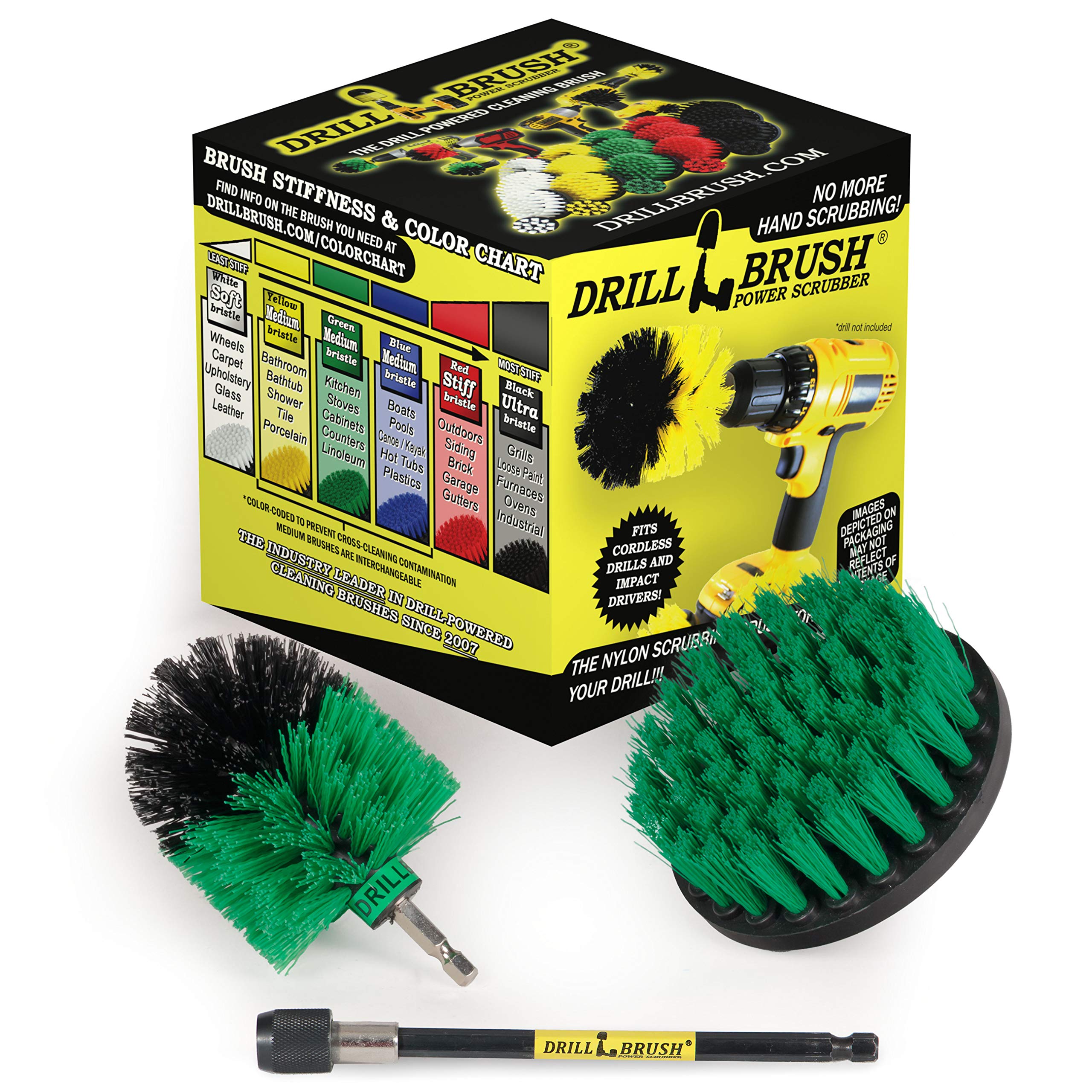 **Drill Brush Kitchen Cleaning Kit - Heavy Duty Scrubber Brush Set for Sink, Oven, Countertops - Hard Water Stain Remover & Household Cleaning Supplies - Perfect for Deep Cleaning Kitchen Appliances, Tiles, and Grout**