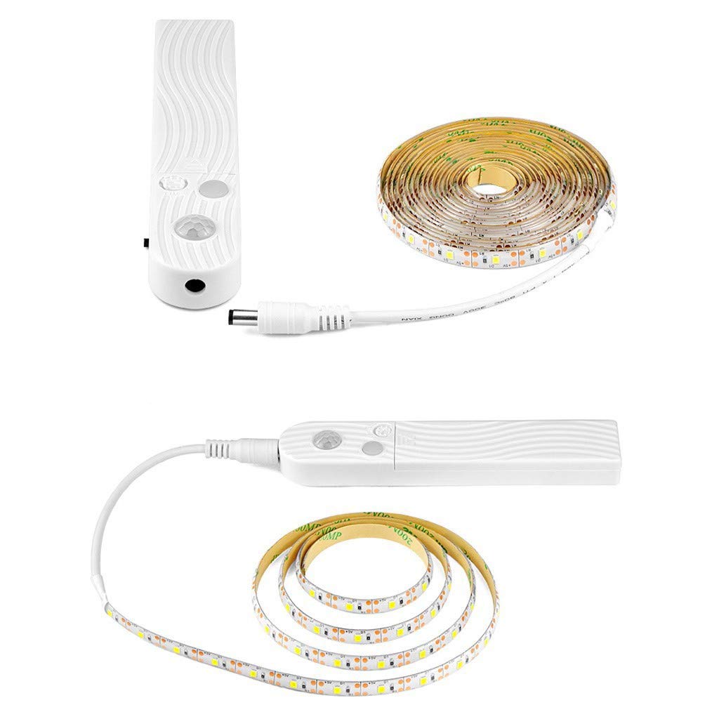 Aozhen Wireless LED Under Cabinet Light - Motion Sensor PIR Night Light for Kitchen, Stairs, Bedroom - Plug in Lights with Yellow Warm Glow (One Size) - Perfect for Nighttime Safety & Convenience