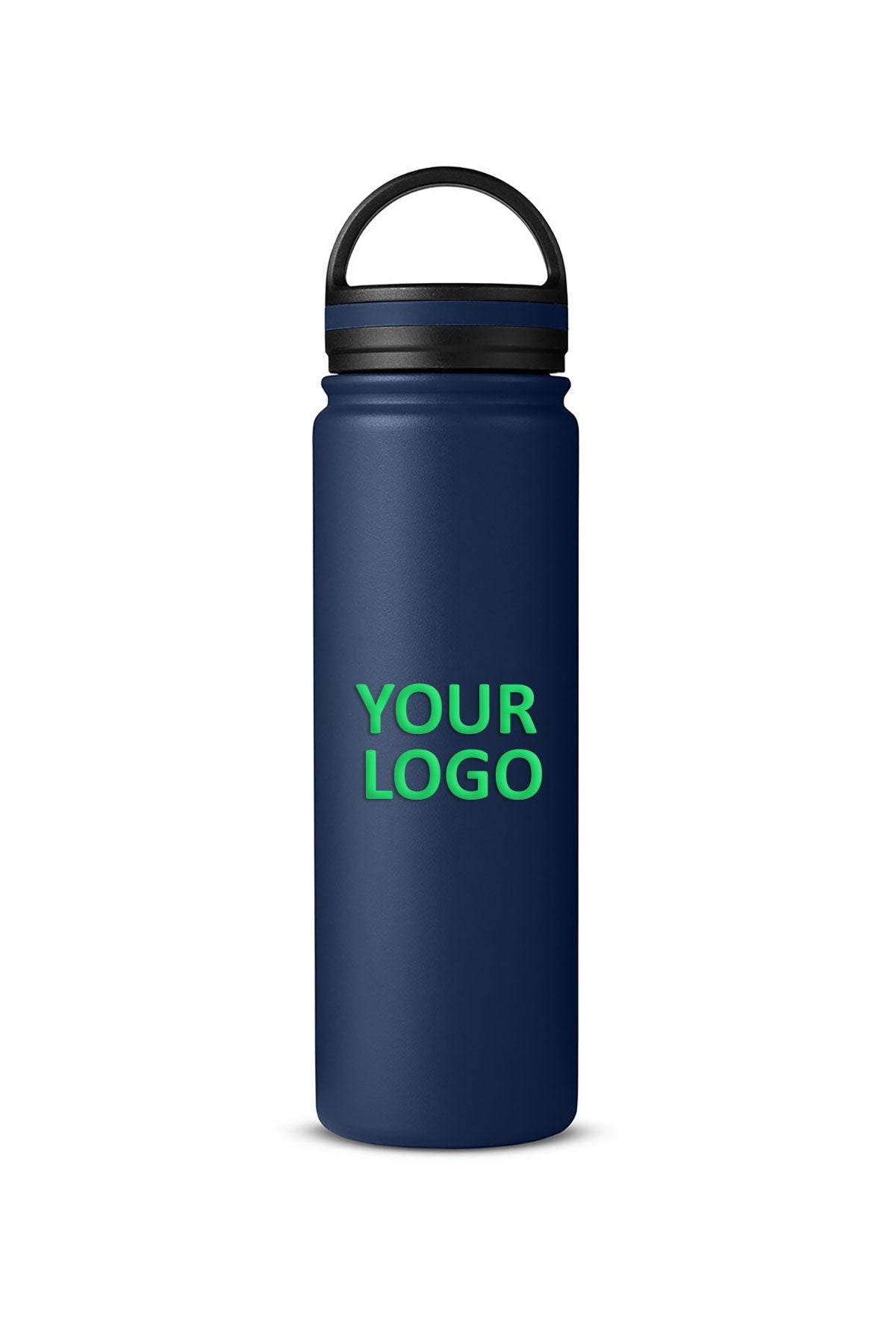 Core365 24oz Stainless Steel Water Bottle - Navy Blue & Rose Gold, Vacuum Insulated Double Wall Thermos for Hot & Cold Drinks - Perfect for Gym, Hiking, Office & Outdoor Activities