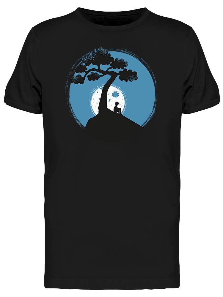 Men's Young Man Sitting On The Hill Graphic T-Shirt - Casual Streetwear Tee for Everyday Wear & Outdoor Activities