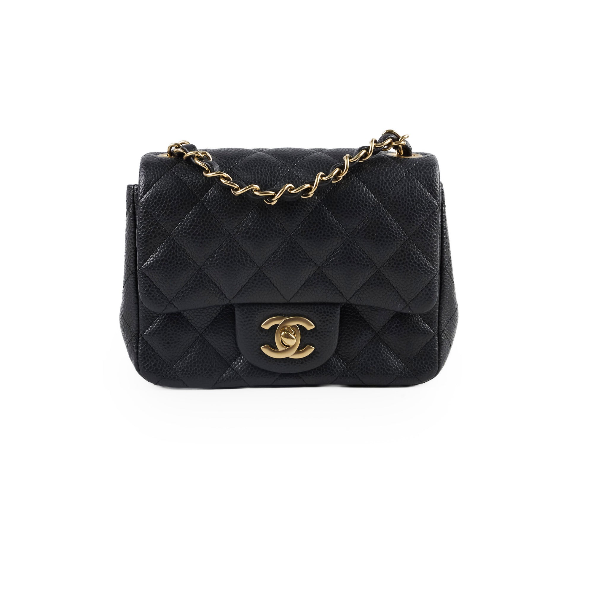 Chanel Mini Square Caviar Black Crossbody Bag - Luxury Quilted Leather Purse for Women | Perfect for Evening Parties, Date Nights & Special Occasions