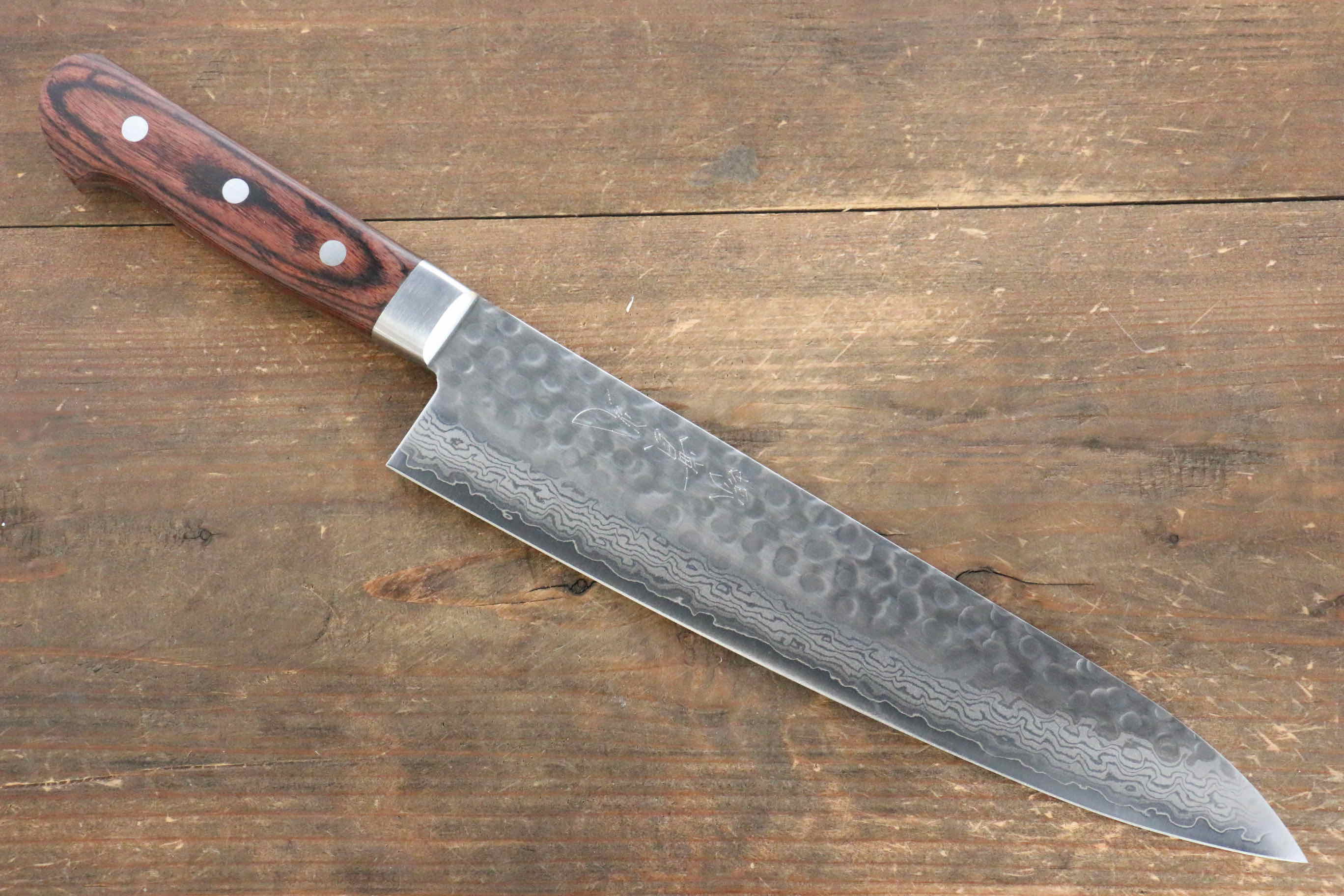 Premium Jikko VG10 17-Layer Damascus Gyuto Chef Knife 240mm - Japanese High Carbon Stainless Steel Blade with Mahogany Handle - Perfect for Sushi, Meat Slicing & Professional Kitchen Use