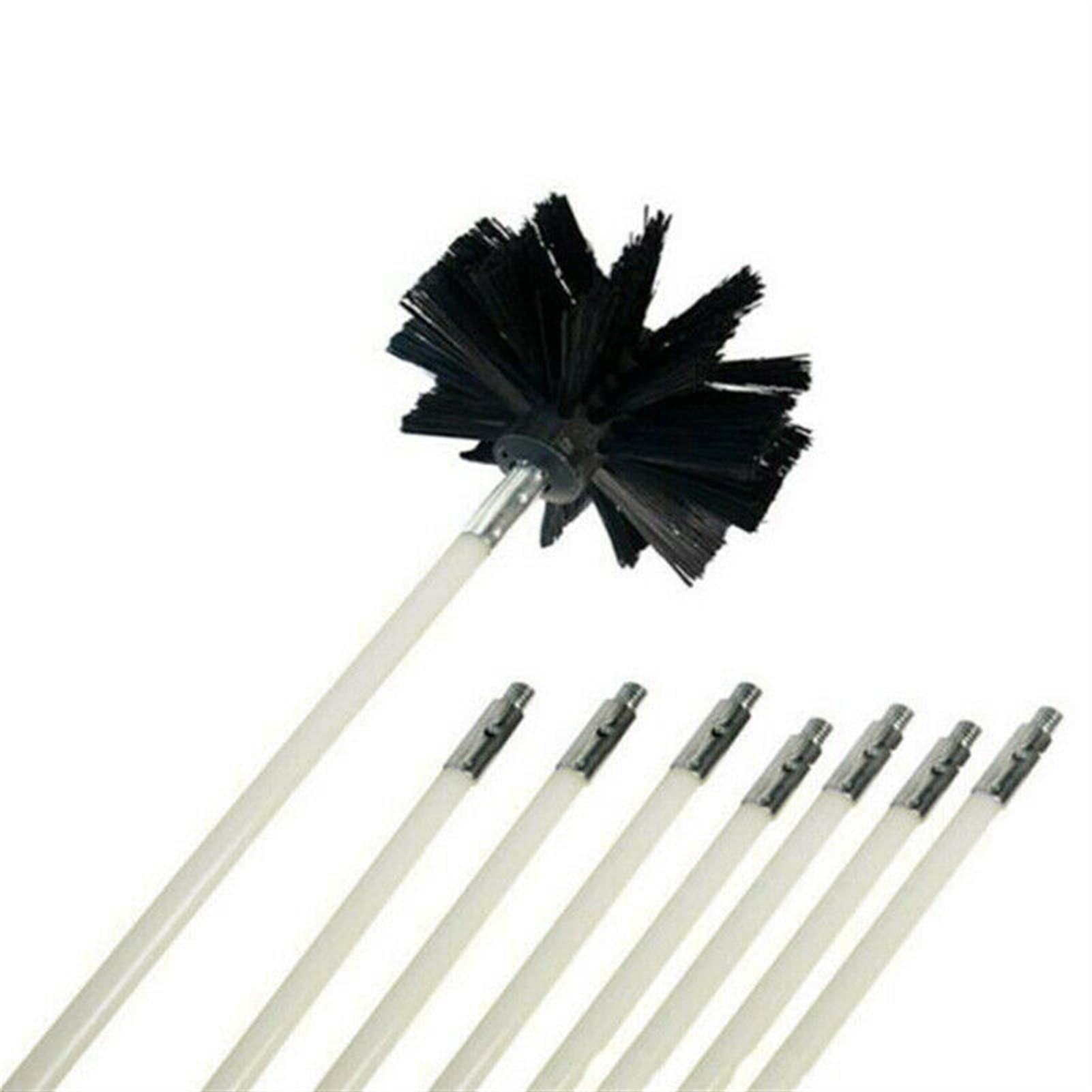 ADUCI 8-Piece Chimney Cleaning Brush Kit with Rotary Sweep System - Fireplace Cleaning Tools Set Includes Inner Wall Brush for Efficient Soot Removal (Color: 1 Set) - Perfect for Wood Stove, Fireplace, and Chimney Maintenance