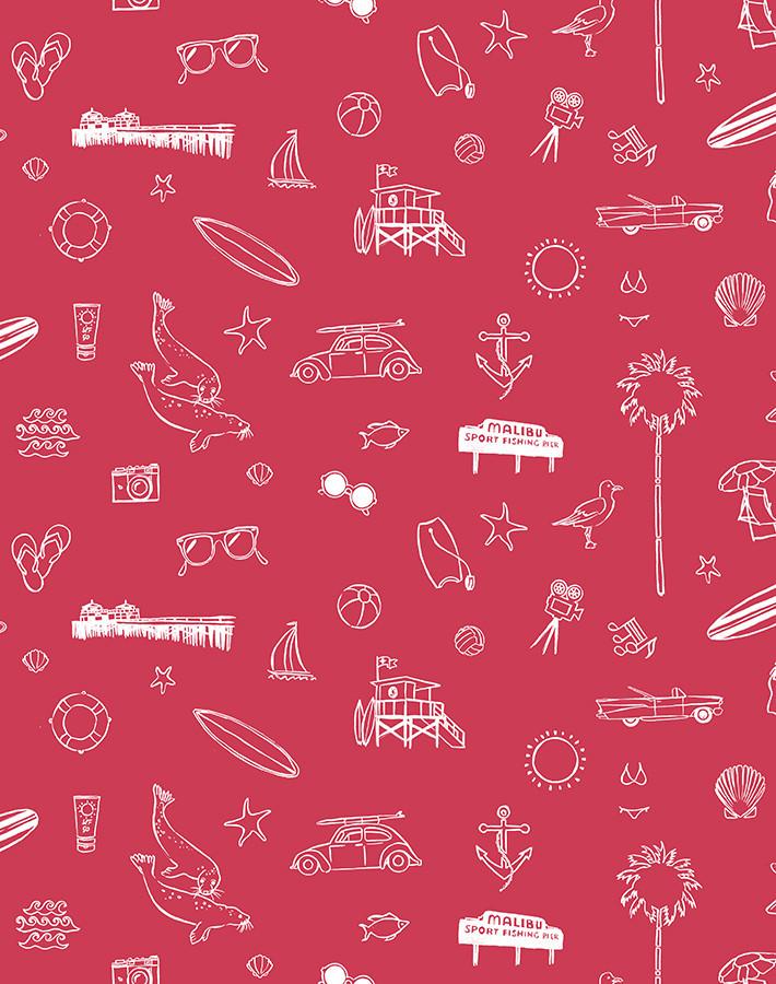 Nathan Turner 'Malibu' Wallpaper - Red Hot Tropical Design for Coastal & Bohemian Home Decor