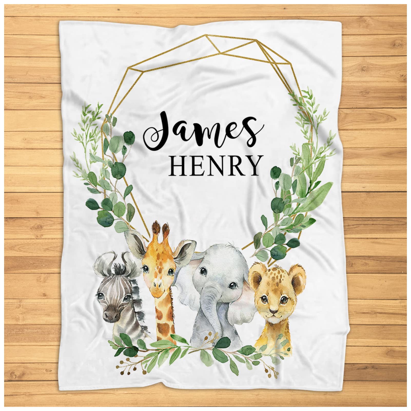 Safari Animal Baby Blanket - Super Soft Plush Nursery Blanket for Boys & Girls | Jungle Themed Baby Bedding & Decor | Perfect for Cribs, Strollers & Playtime