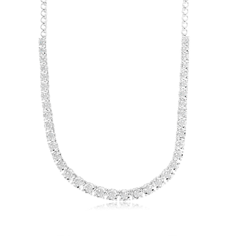 1/3 Carat Diamond Sterling Silver Necklace - Elegant Pendant Chain for Women, Perfect for Weddings, Anniversaries & Special Occasions