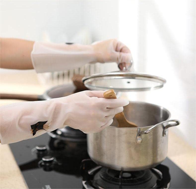 6-Pairs Reusable Rubber Cleaning Gloves - Dishwashing, Household & Kitchen Gloves (Size L) - Perfect for Washing Dishes, Cleaning & Household Chores