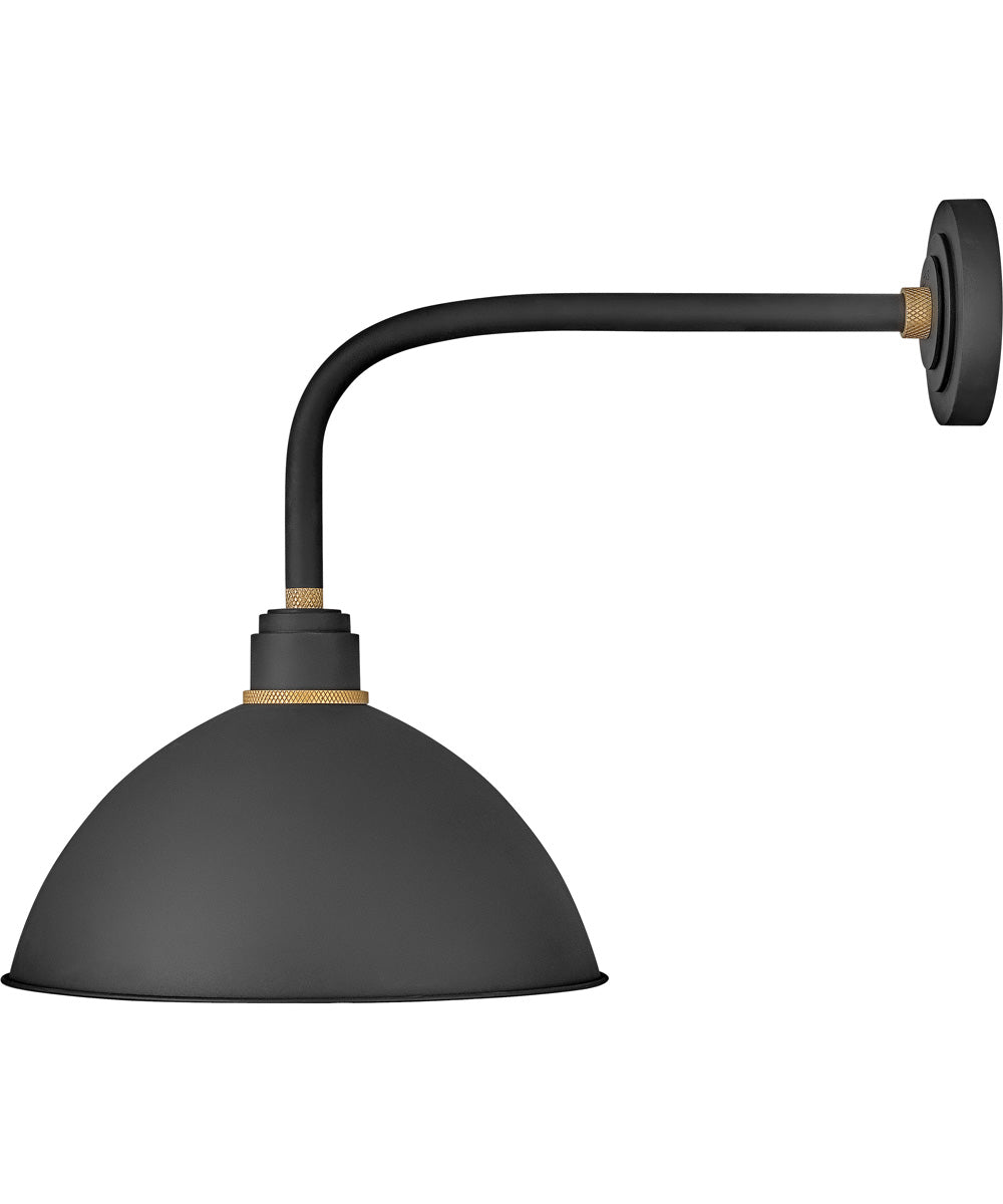 Textured Black Outdoor Barn Light - Medium Straight Arm with 1 Light Fixture - Perfect for Porch, Garage, Shed, and Farmhouse Exterior Lighting