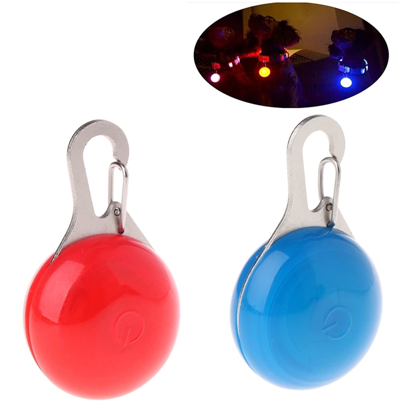 2 Pack LED Clip-On Dog Collar Light - Waterproof Pet Safety Light for Night Walking, Camping & Biking - Glow Collar Accessories for Small Medium Large Dogs & Cats - Perfect for Evening Walks, Outdoor Adventures & Emergency Visibility