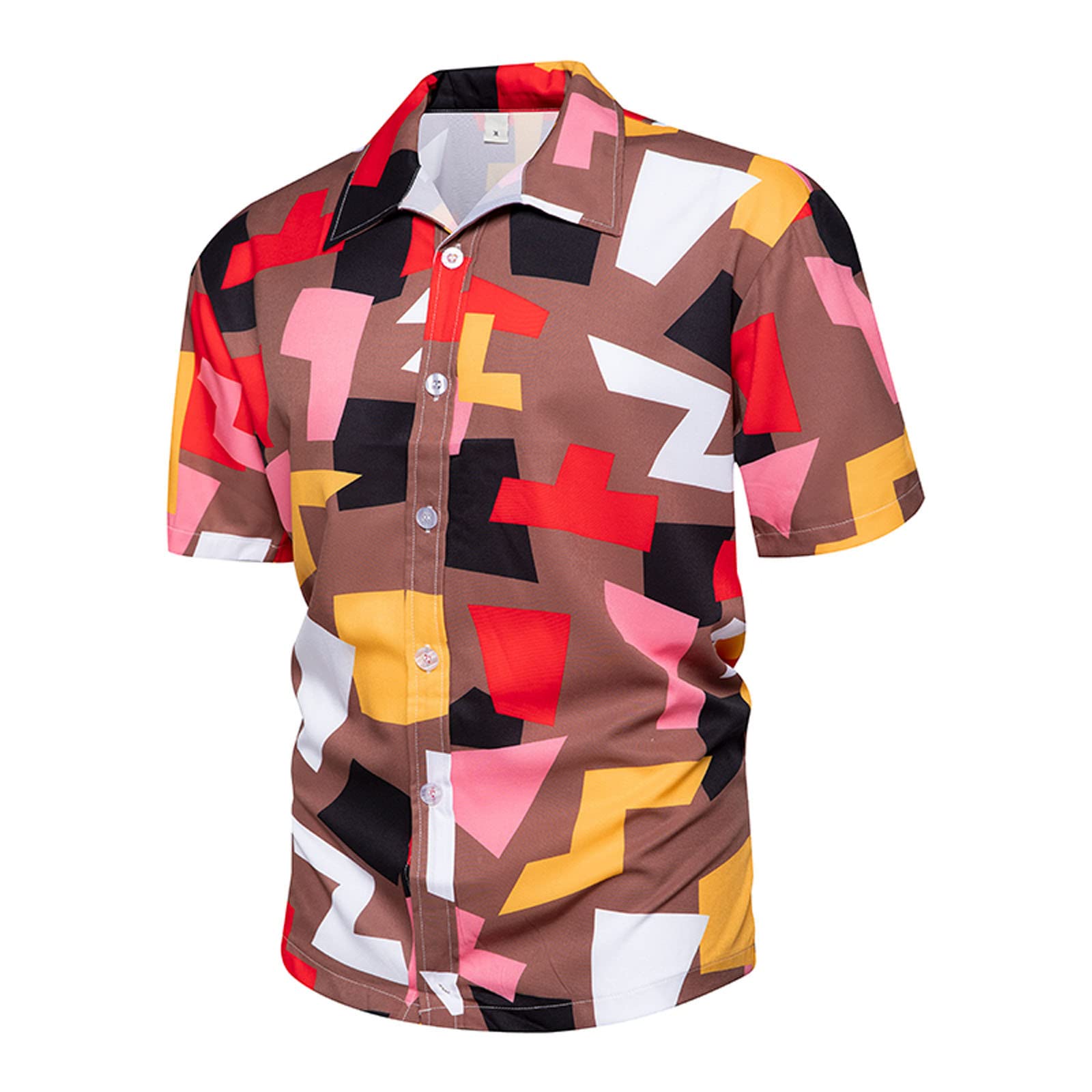 Men's Hawaiian Shirts - Short Sleeve Floral Tropical Print Button Down Shirt | Casual Summer Aloha Shirt for Beach, Vacation & Outdoor Parties