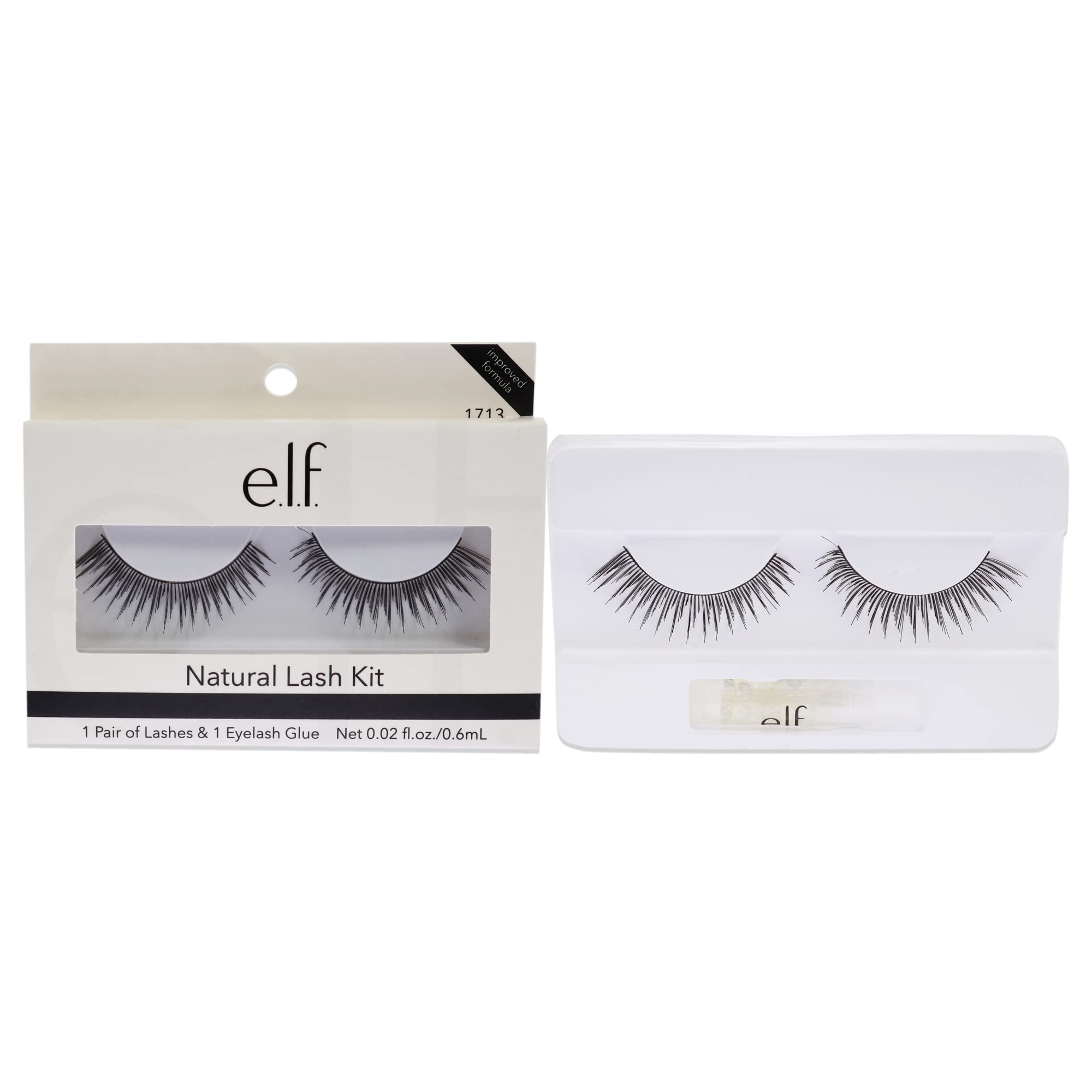e.l.f. Natural Lash Kit - 1 Pair of False Eyelashes for Women | Natural Look, Easy Application | Perfect for Daily Wear, Parties & Special Occasions