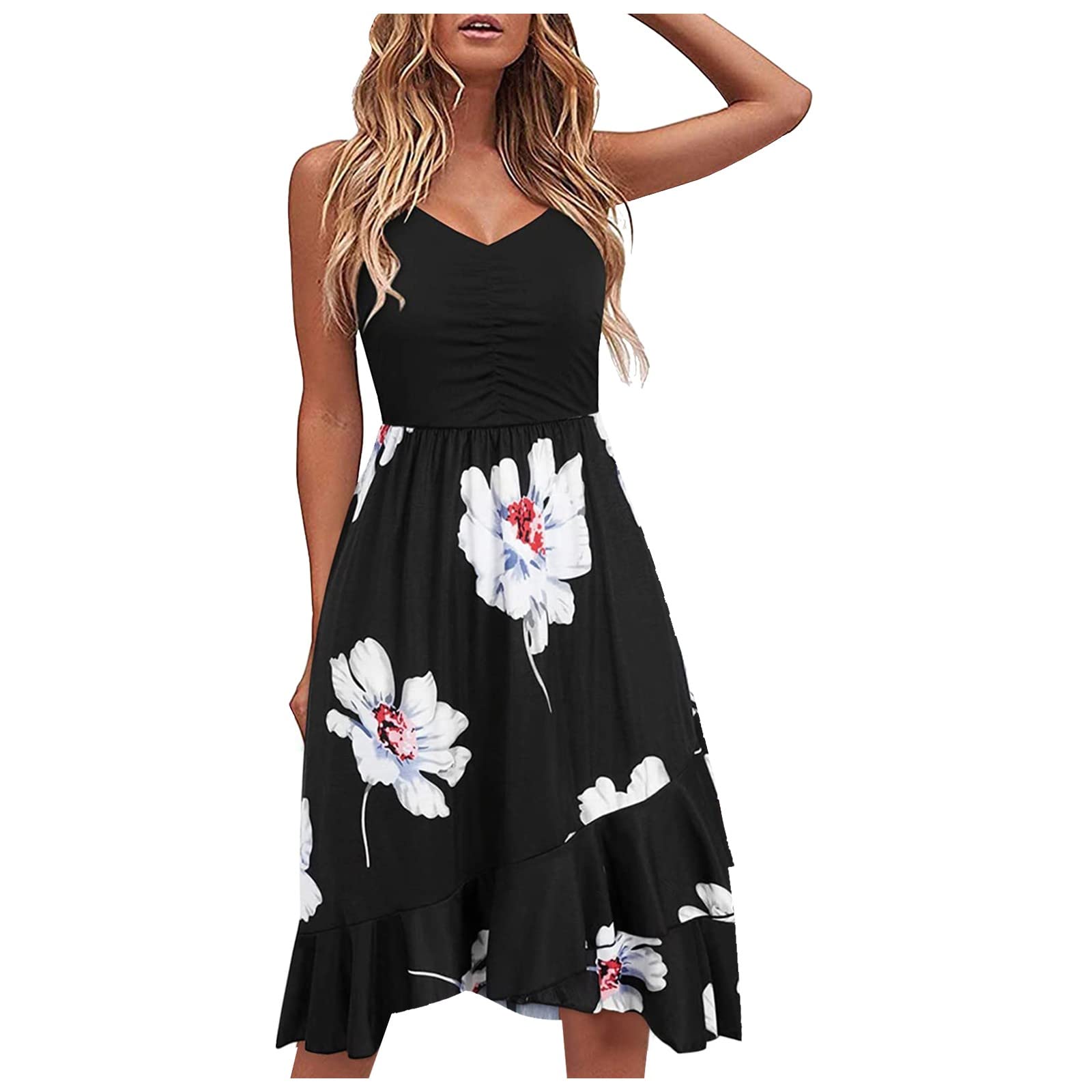 Women's Boho Patchwork Print Halter Dress - Irregular Sheath Summer & Spring Dress for Women | Beach Vacation, Music Festival, Casual Outing