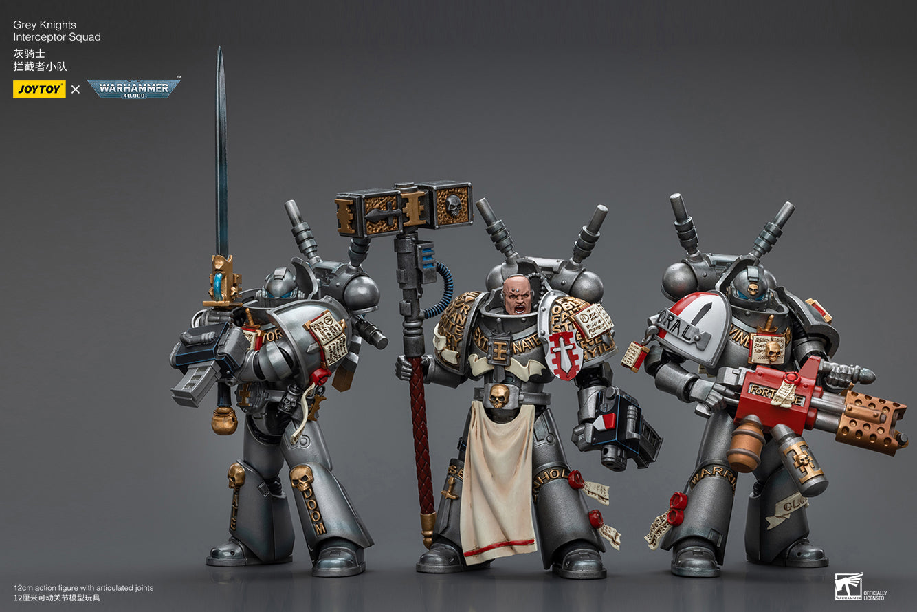 JOYTOY 1/18 Scale Warhammer 40K Grey Knights Interceptor Squad Action Figure - Collectible Miniature for Tabletop Gaming & Display