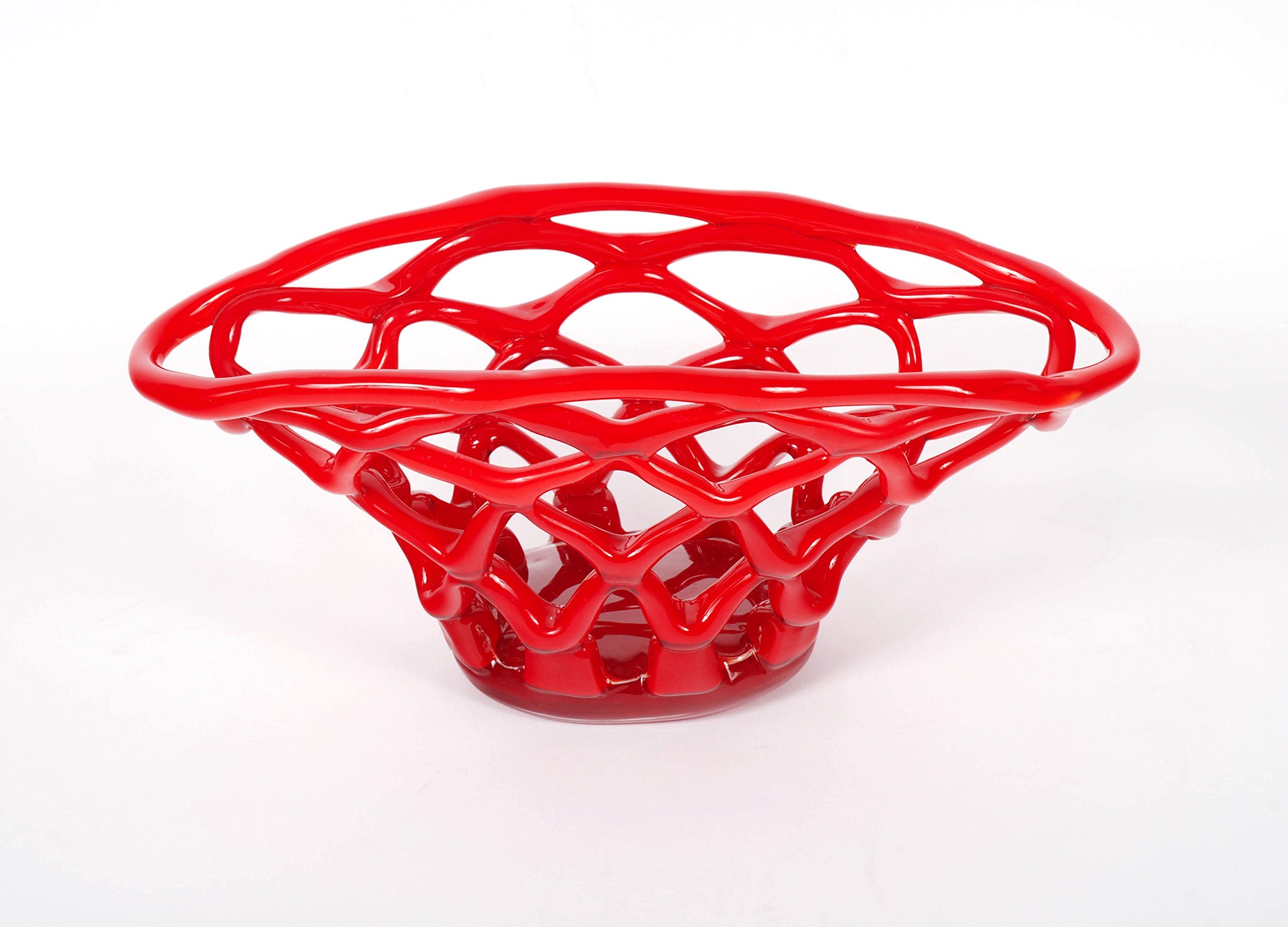 Red Weave Bowl - Handwoven Decorative Bowl for Home Decor, Christmas Gifts, Table Centerpiece & Fruit Display