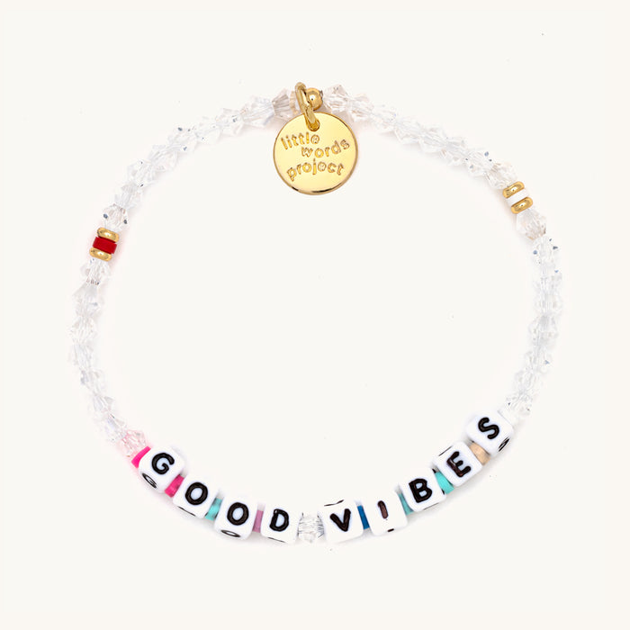 Good Vibes Beaded Bracelet for Women - Adjustable S/M Size - Boho Chic Handmade Jewelry for Daily Wear, Yoga & Meditation