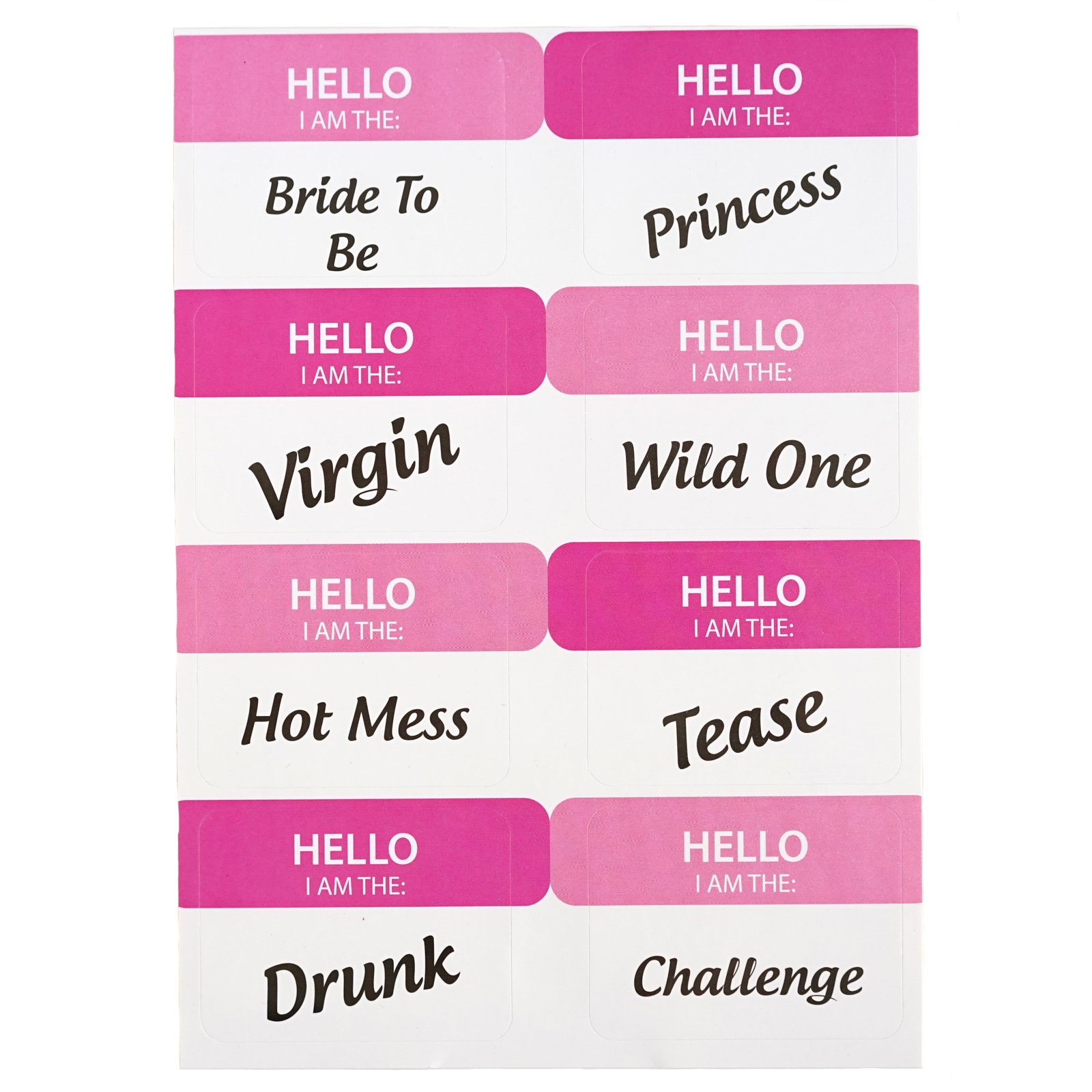 Mini Bachelorette Party Stickers - Fun & Games Decals for Bachelorette Parties, Girls Night Out, Wedding Showers (2 Sheets, 16 Stickers) - Perfect for Scrapbooking, Invitations & Party Decorations